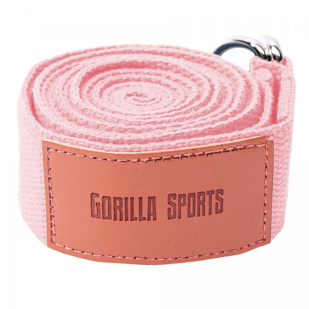 Baumwolle, GORILLA Metall, mit aus Verschluss Rosa Yogagurt SPORTS Yoga 100% Yoga-Gürtel, Strap