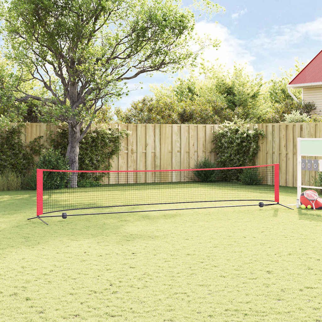 vidaXL Tischtennisnetz Tennisnetz Schwarz und Rot 494,5 x 90 x 87 cm Polyester (1-St)
