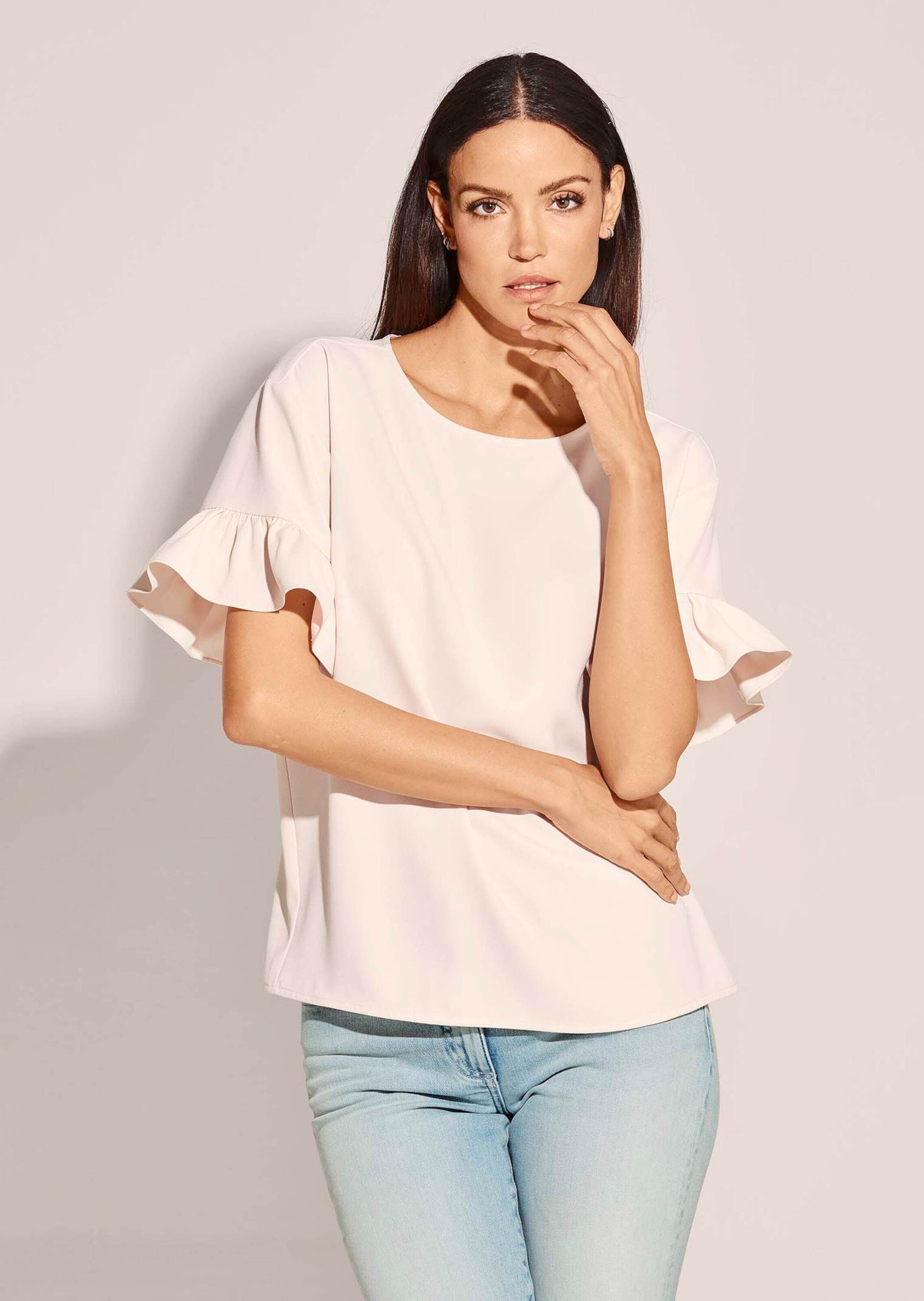 MADELEINE Kurzarmbluse Hemdbluse mit glänzendem Finish günstig online kaufen