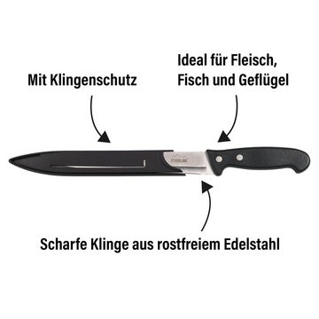 STONELINE Fleischmesser, Edelstahl rostfrei, mit Klingenschutz, Designed in Germany