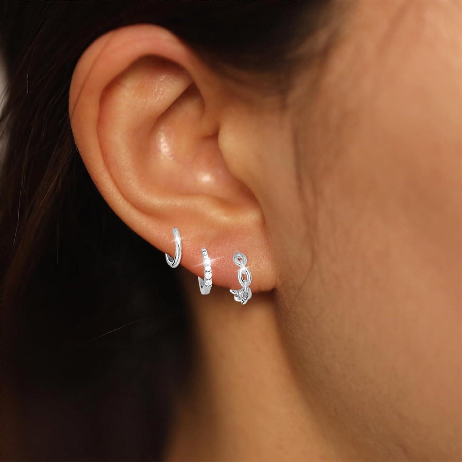 LuxusKollektion Schmuckset Creolen Ohrringe Silber 925 vergoldet 14K Damen günstig online kaufen