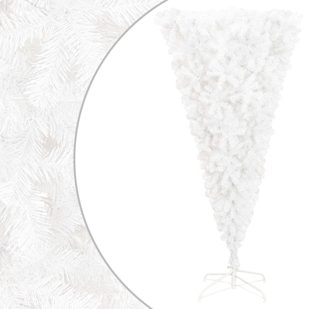 furnicato Künstlicher Weihnachtsbaum mit Ständer Umgekehrt Weiß 180 cm