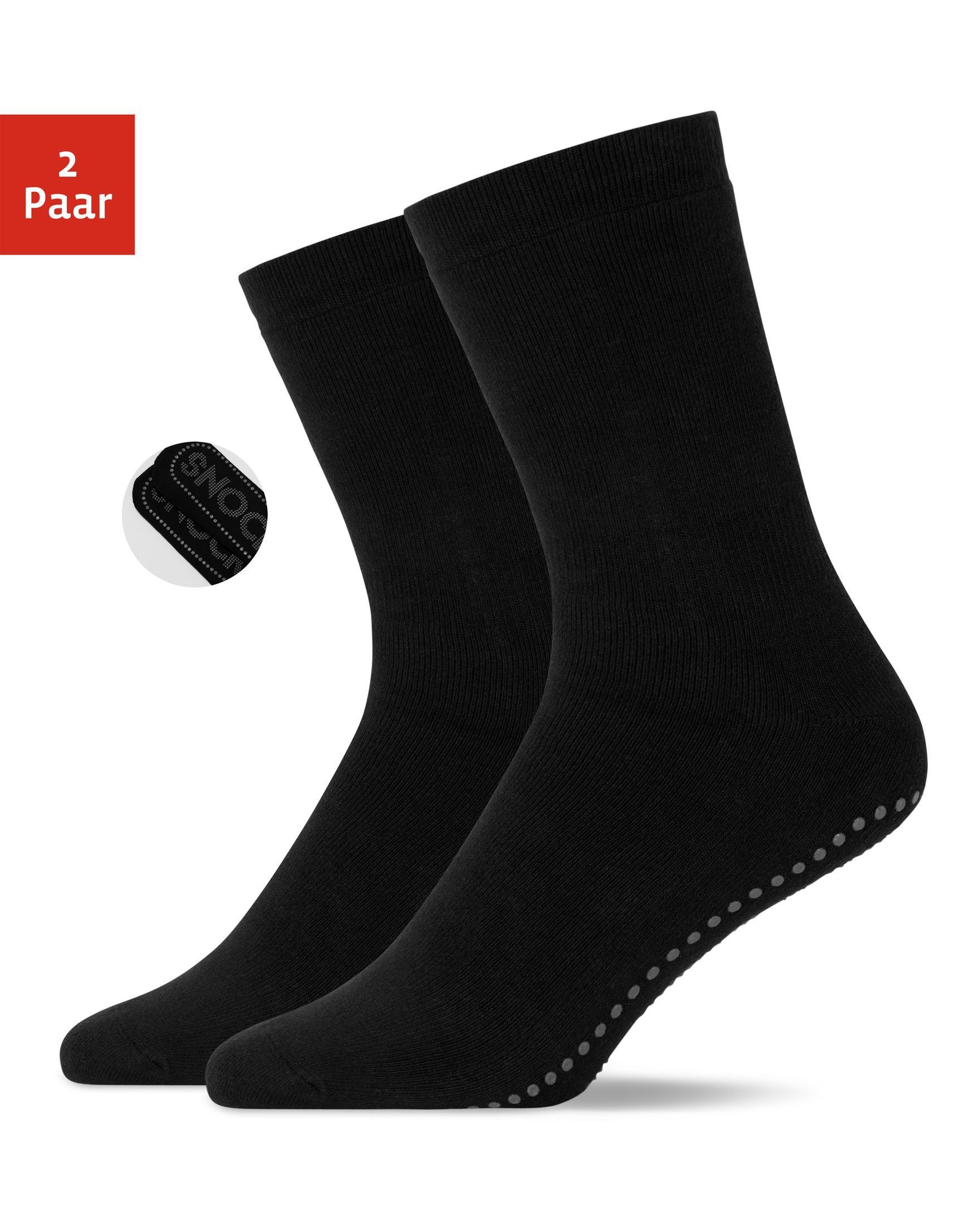 Wäsche/Bademode Socken SNOCKS ABS-Socken Anti-Rutsch Socken Damen & Herren ABS Socken (2-Paar) aus Bio-Baumwolle, Anti-Rutsch