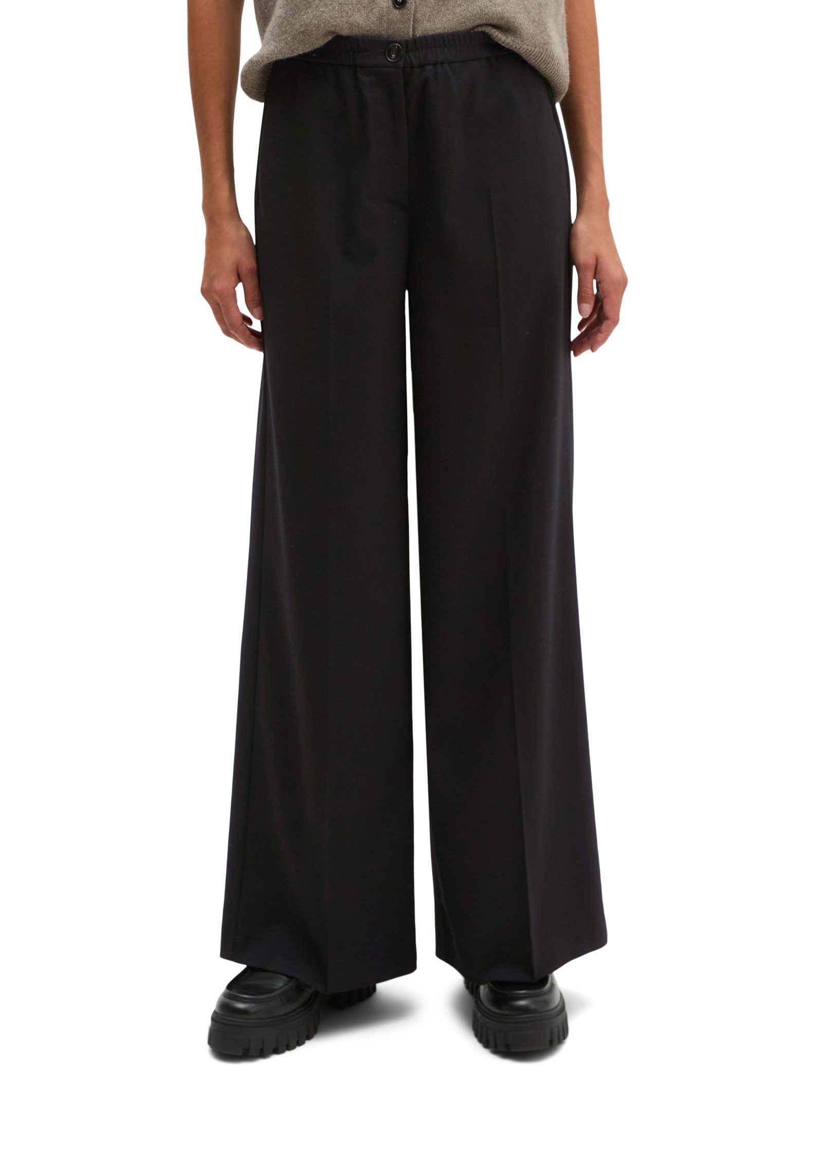 Marc O'Polo Stoffhose in Woll-Optik, Wide Fit