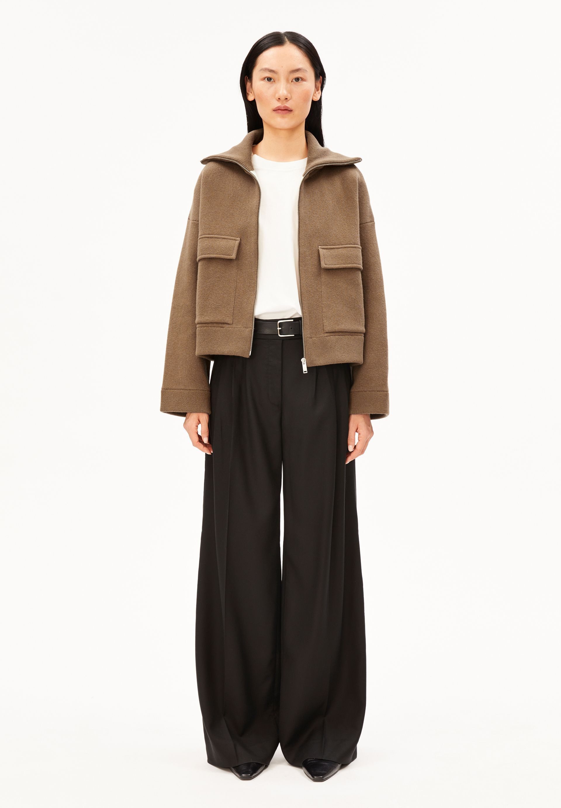 Armedangels Cardigan OVERSIZED Strickjacke aus Bio-Baumwoll-Mix (Mock-Ausschnitt, Oversized Fit)