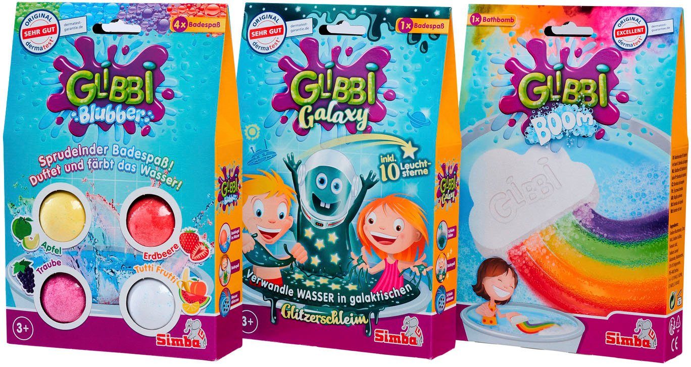 SIMBA Badespielzeug Glibbi 3er Set Blubber Boom, Galaxy