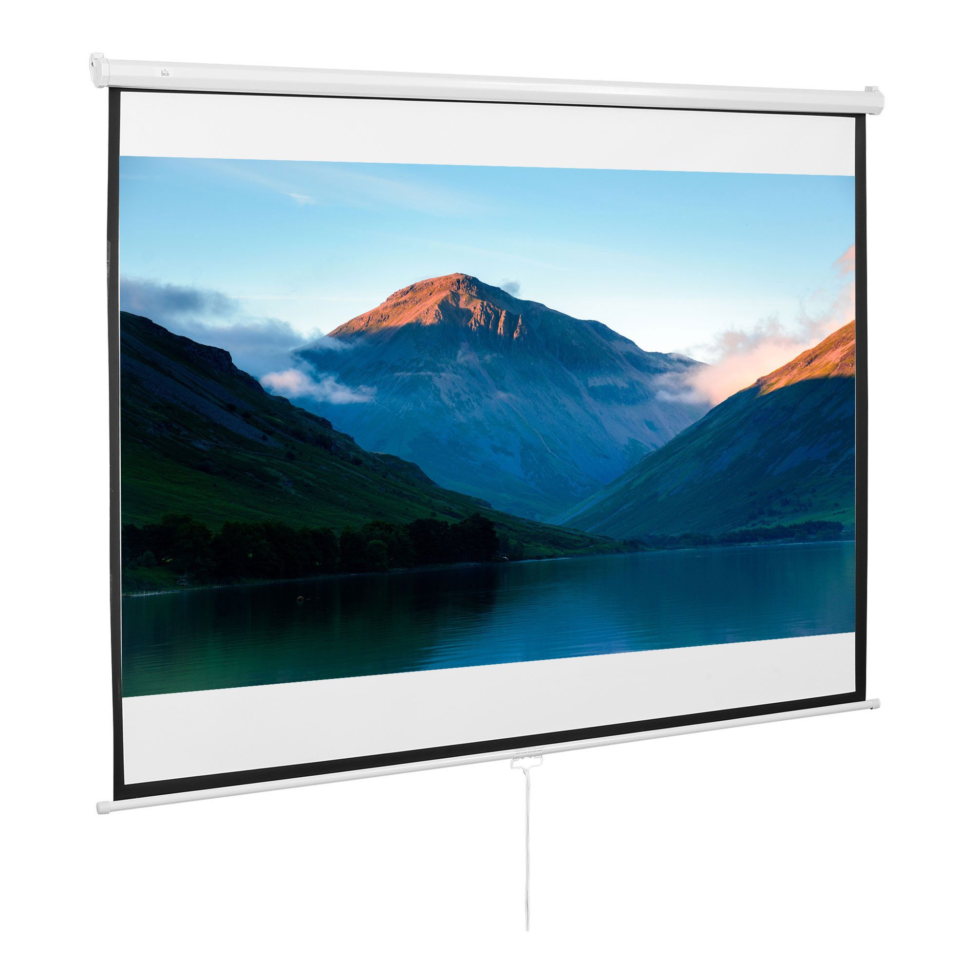 DOPWii Beamer Leinwand 203 x 152 cm 100 Zoll 4:3/ 16:9 Projektionsleinwand Rolloleinwand (Manuelle Leinwände für LED-, LCD- oder DLP-Projektoren,Heimkino)