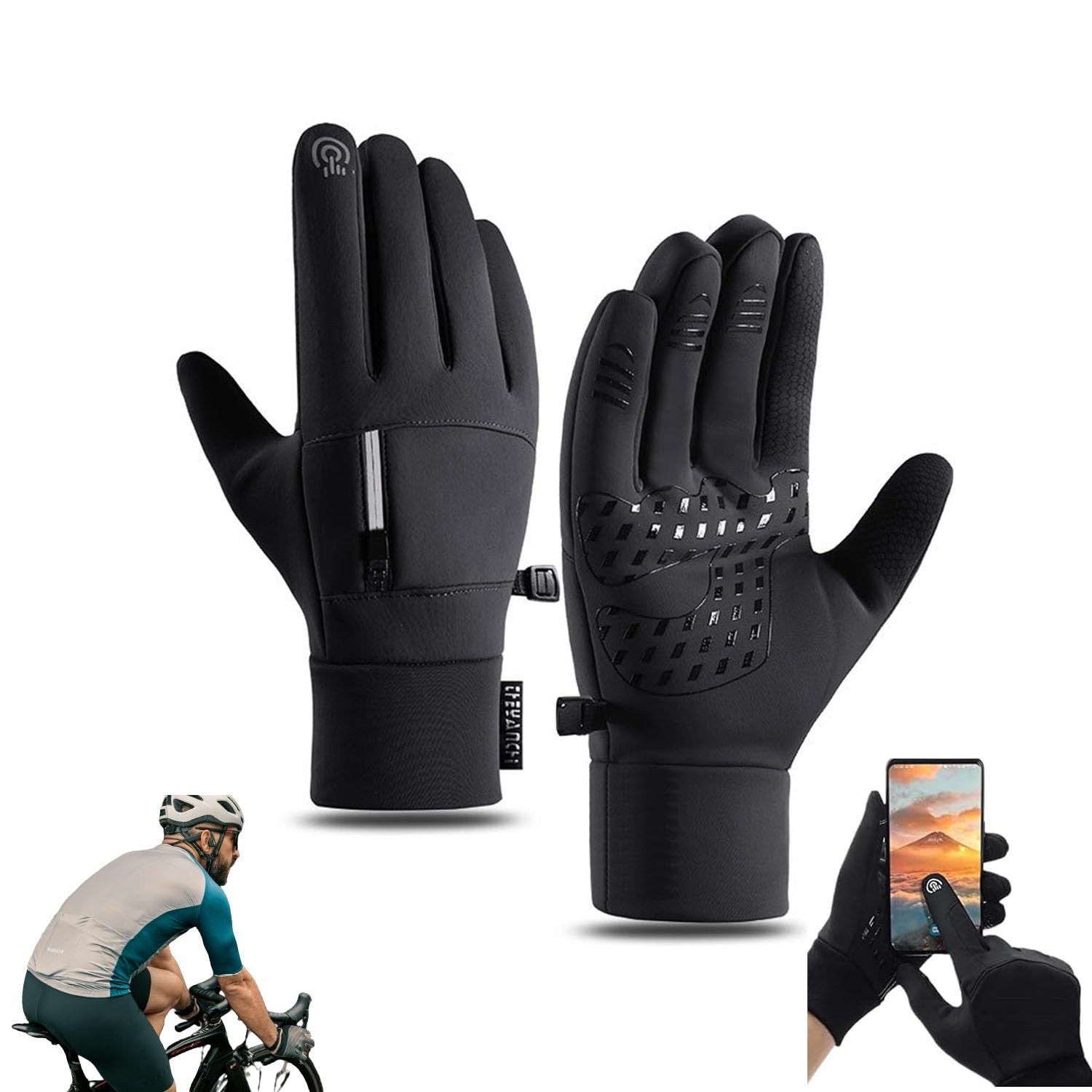 Coonoor Fahrradhandschuhe Damen Herren Wasserdicht Winterhandschuhe Touchscreen Sporthandschuhe