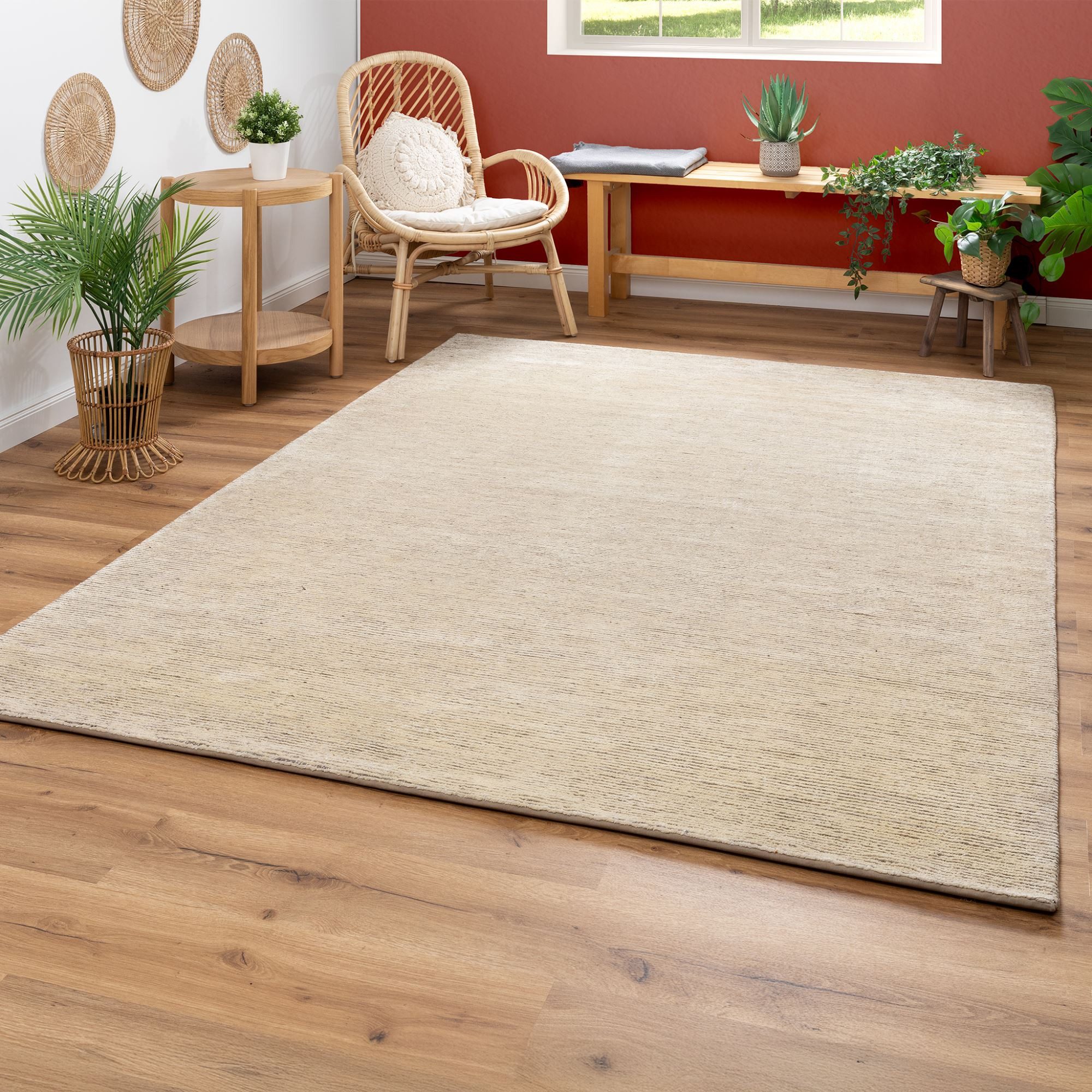 Steffensmeier Wollteppich Steffensmeier Rib Eye Neutral Silk 60, Rechteckig