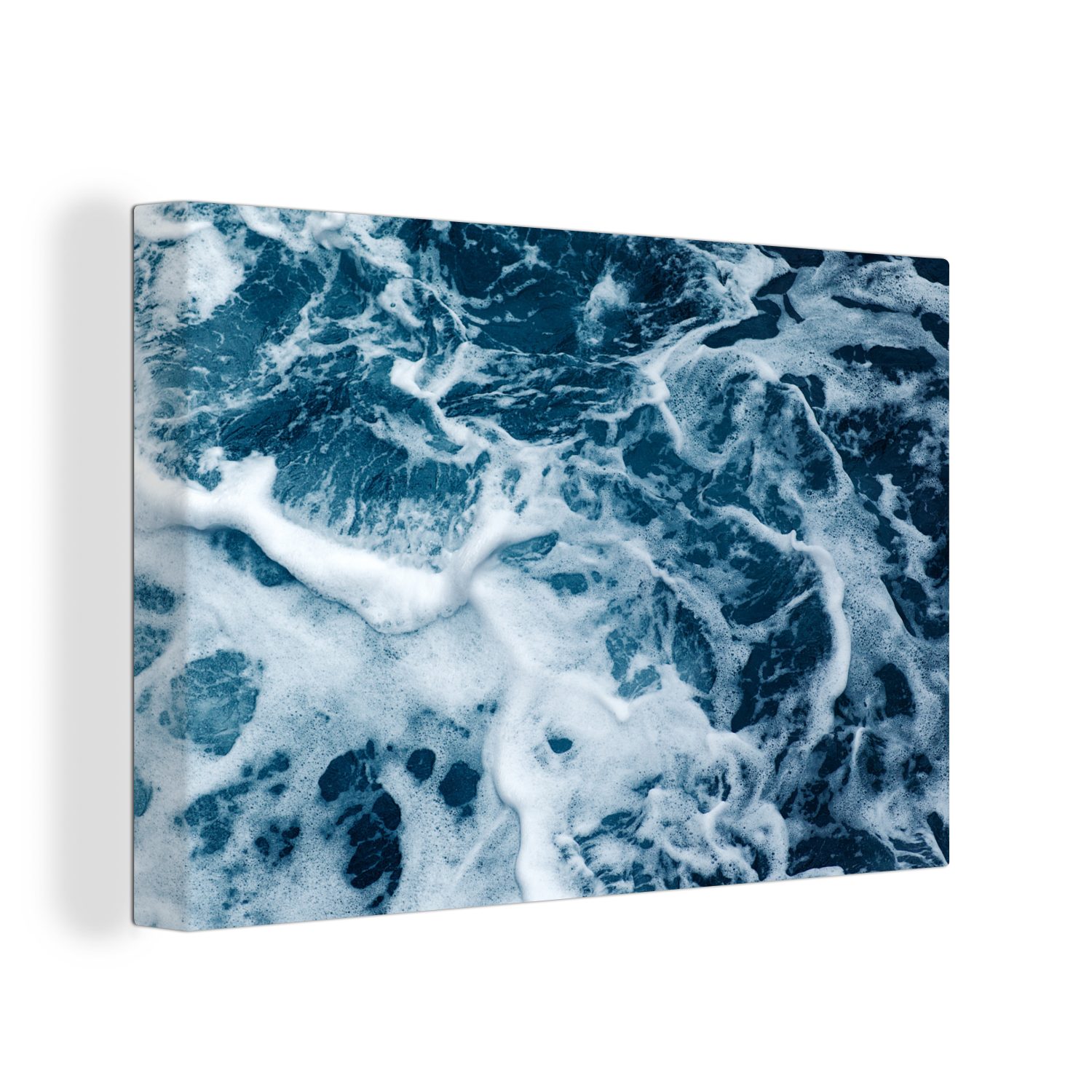 OneMillionCanvasses® Leinwandbild Wellen - Wasser - Ozean - Schaum, (1 St), Wandbild Leinwandbilder, Aufhängefertig, Wanddeko, 30x20 cm
