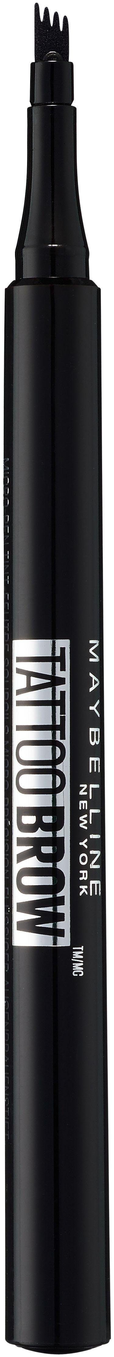 MAYBELLINE NEW feiner Nr. super Deep Augen-Make-Up Tattoo Brown mit Applikator-Spitze, Augenbrauen-Stift 130 YORK Brow