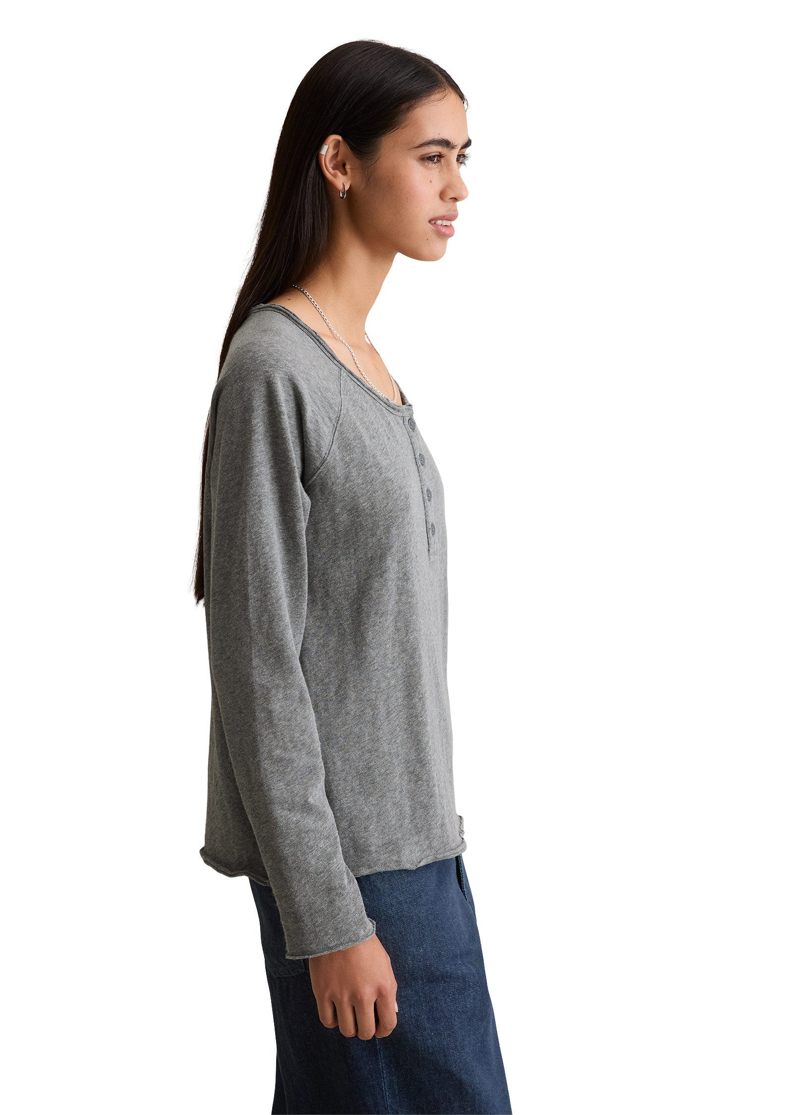 Marc O'Polo DENIM Langarmshirt aus weichem Slub Heavy Jersey günstig online kaufen