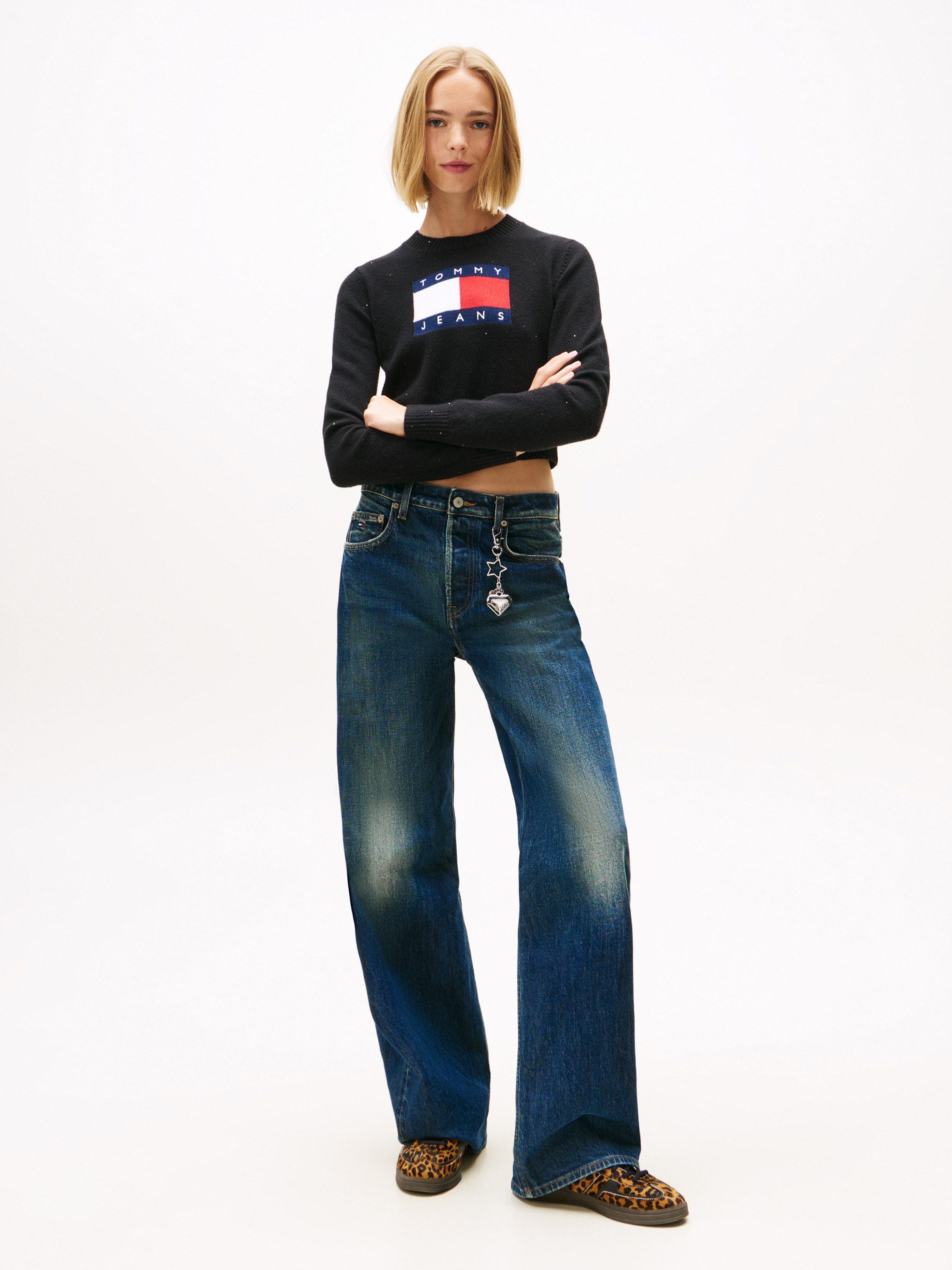 Tommy Jeans Strickpullover TJW SPARKLE FLAG SWEATER EXT