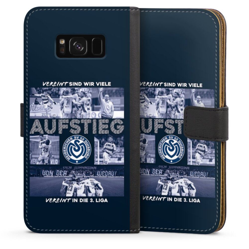 DeinDesign Handyhülle MSV Duisburg Aufstieg Offizielles Lizenzprodukt, Samsung Galaxy S8 Plus Hülle Flip Case Klapphülle Handytasche Leder