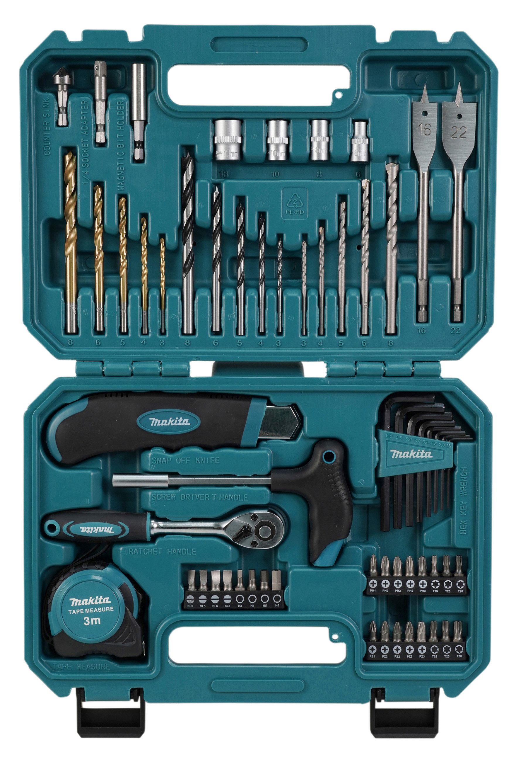 Makita Werkzeugset »E-15095«, 60-tlg., inkl. Aufbewahrungskoffer günstig online kaufen