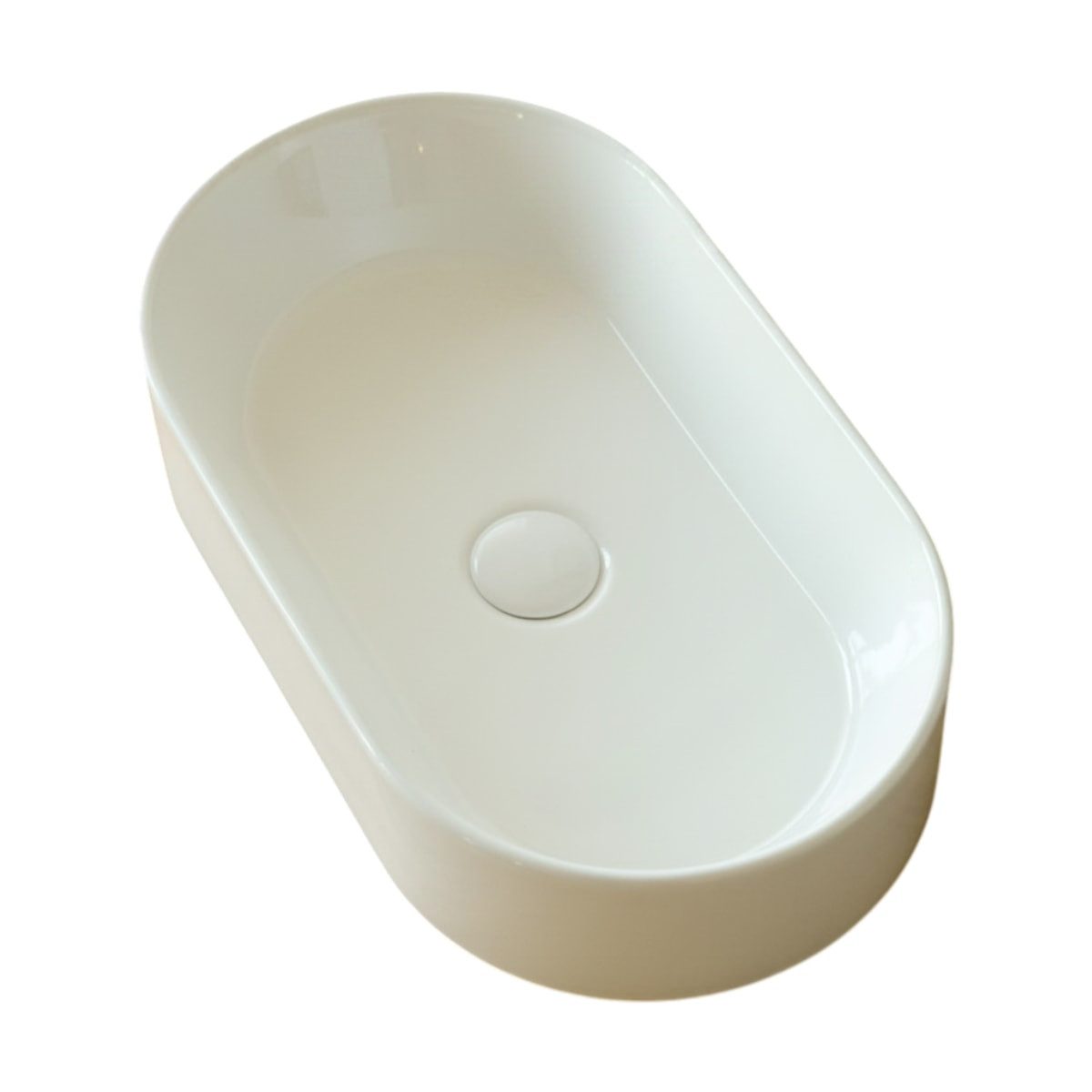 Tikamoon Waschtisch Maya - Waschbecken aus Keramik, oval b. 52,5 cm