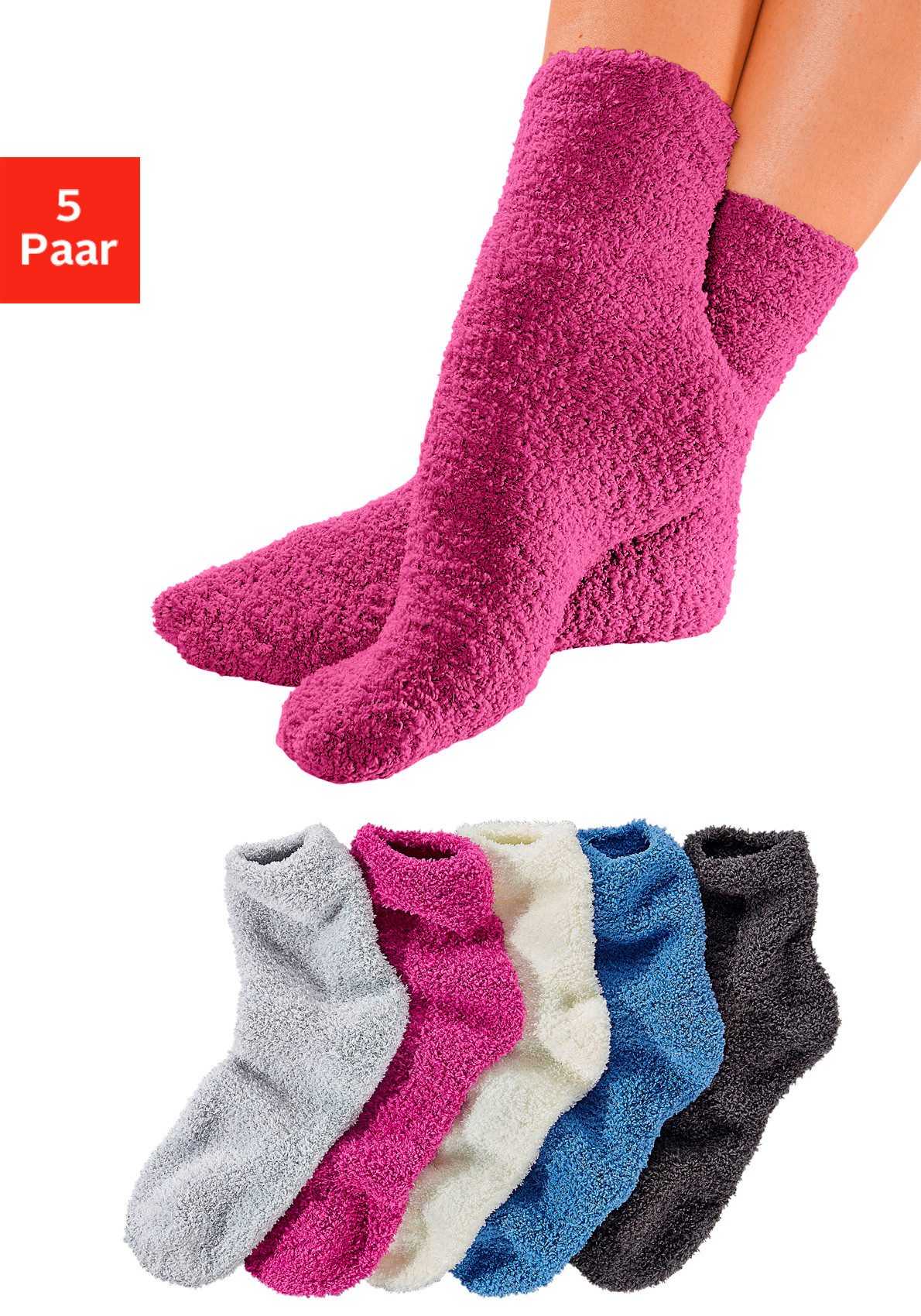 Lavana Мягкие носочки (Packung, 5-Paar) ideal als Bettsocken
