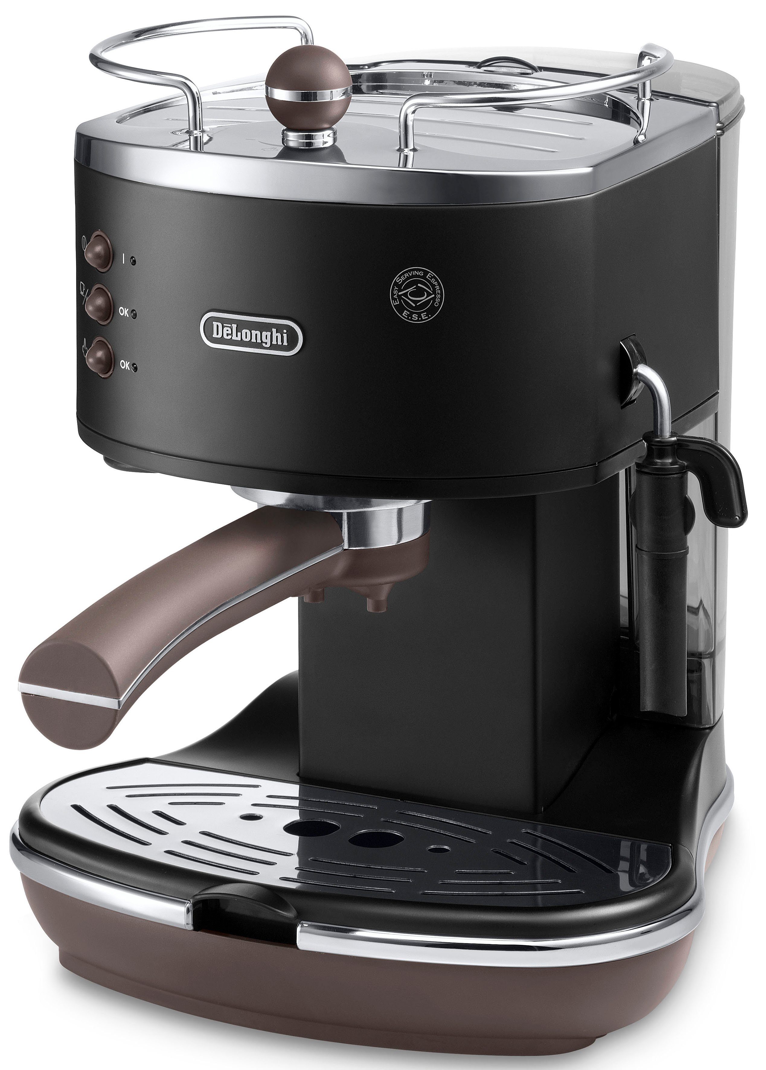 De'Longhi Espressomaschine Icona Vintage ECOV 311.BK, Siebträger, auch für Kaffeepads geeignet