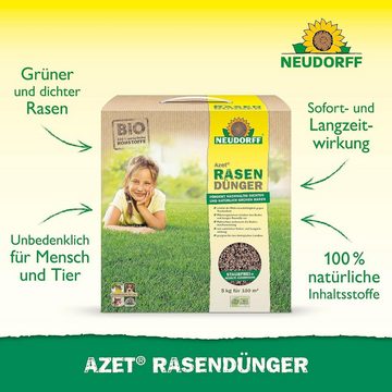 Neudorff Rasendünger Azet Bio Rasen Dünger, 5 kg, BIO 100% natürliche Rohstoffe