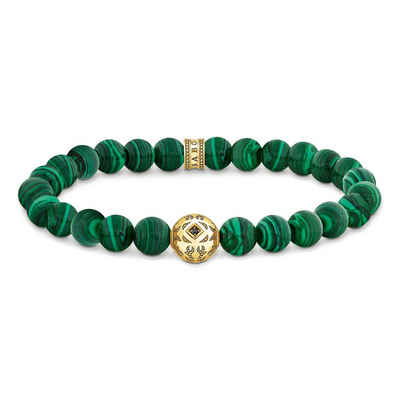 THOMAS SABO Charm-Armband Beads- aus grünen Steinen vergoldet