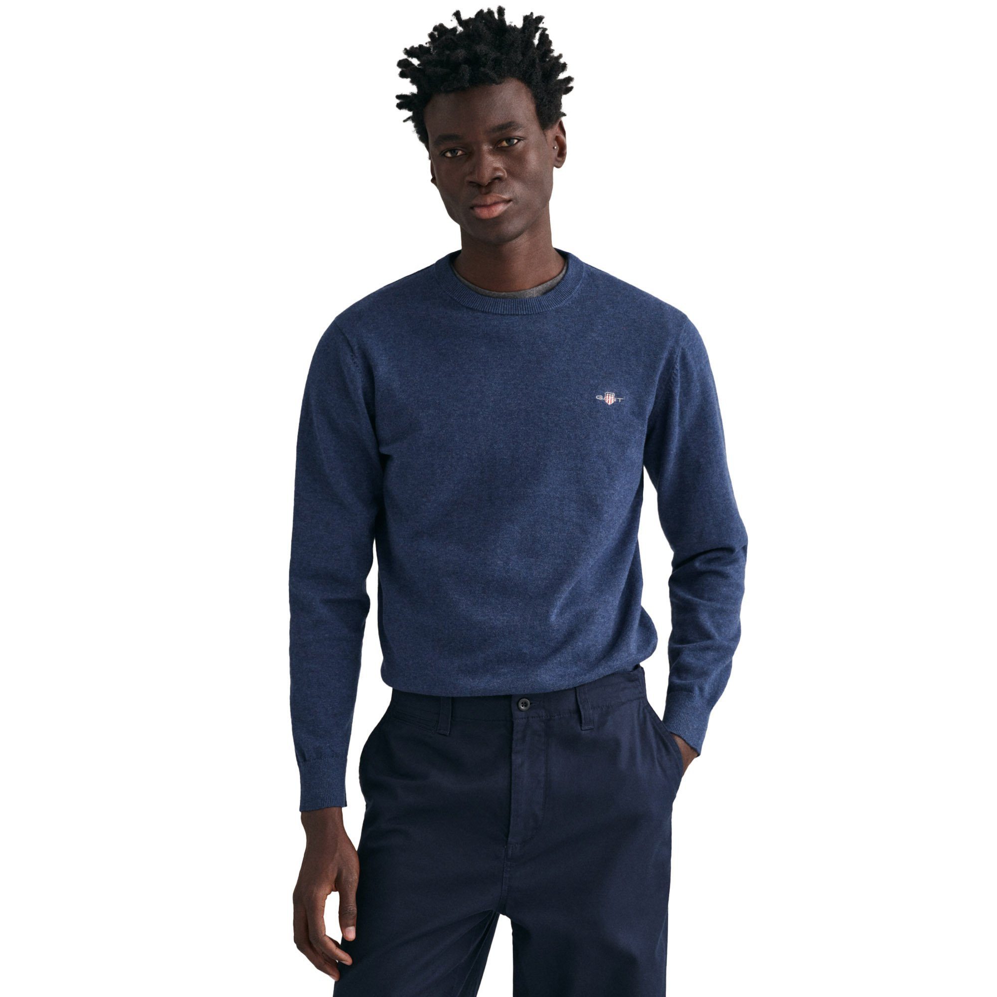 Gant Pullover V-Ausschnitt Jeans Blau - Größe 3XL günstig online kaufen