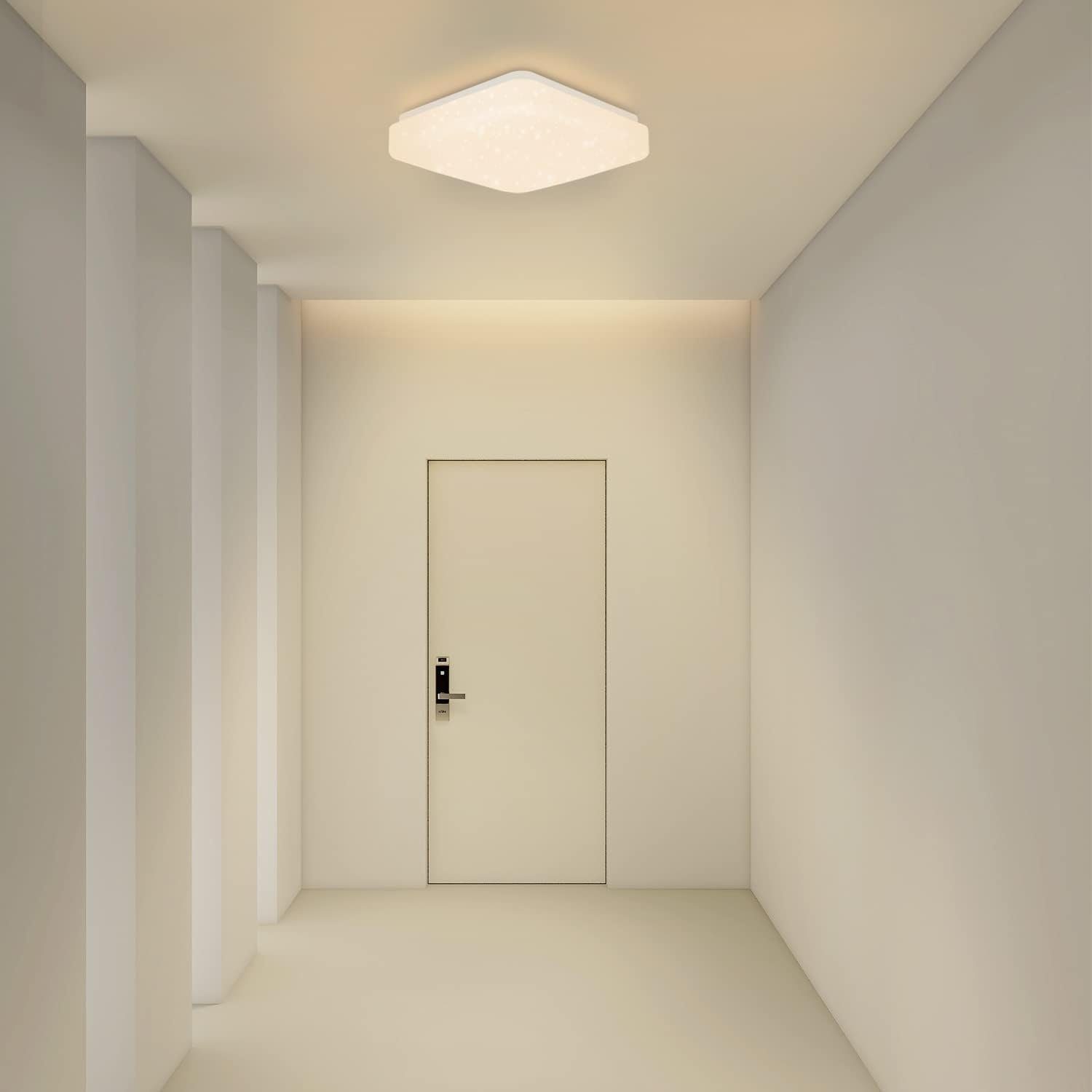 Nettlife LED Deckenleuchte Sternenhimmel Kinderzimmer 15W 21cm 3000K/4000K Weiß Deckenlampe, LED fest integriert, Kinderzimmer Deckenleuchte