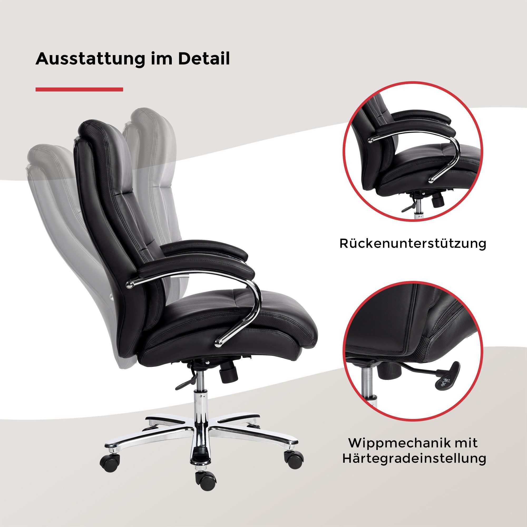 Duo Collection Chefsessel Chefsessel Federico 180 kg, Federkern, bis 180 kg, robust