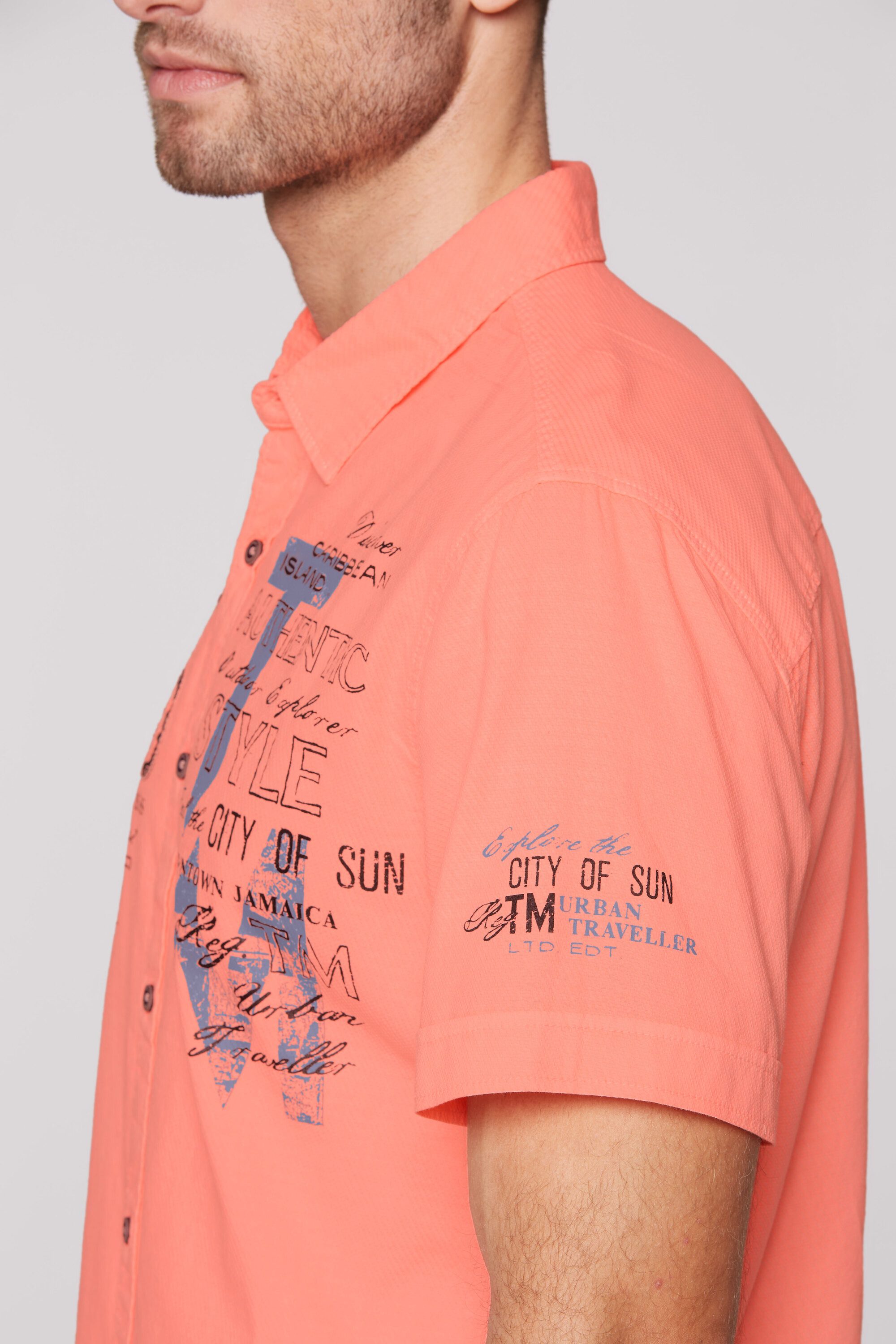 CAMP DAVID Kurzarmhemd mit Webstruktur