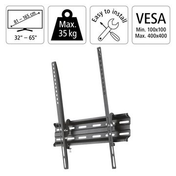 Hama TILT, 1 Stern, 81 - 165 cm (32"- 65), 43", 50", 55", 65", 75" TV-Wandhalterung, (bis 65 Zoll, - Neigung +/-: 0 / 12 ° - VESA (von-bis): 100x100 - 400x400)