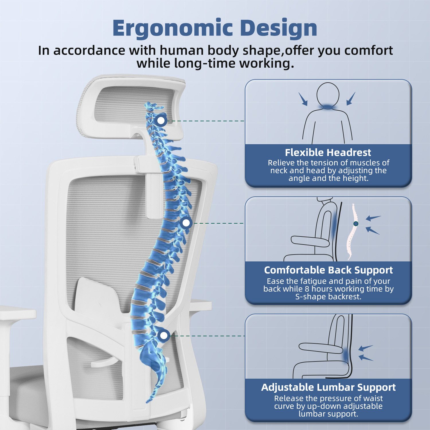 Adormii Bürostuhl Ergonomischer Bürostuhl, Schreibtischstuhl Chefsessel günstig online kaufen
