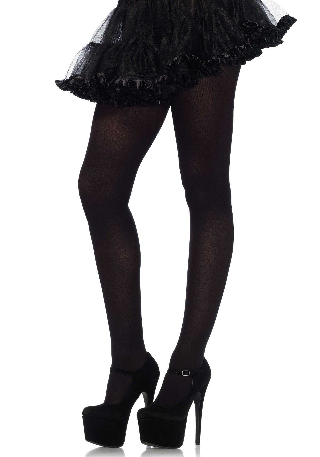 Leg Avenue Strumpfhose Nylon Strumpfhose - schwarz (1 St) transparent