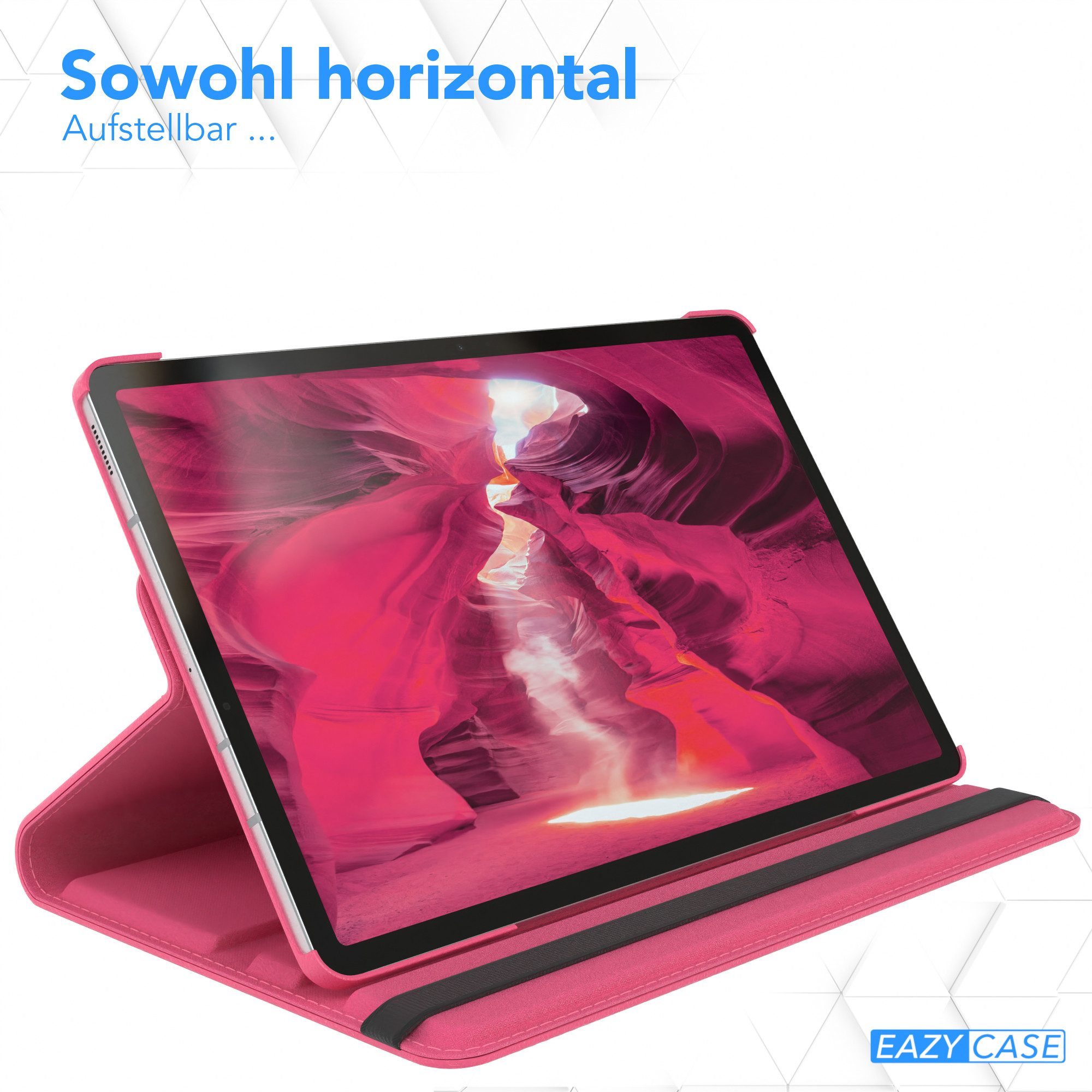 EAZY CASE Tablet-Hülle Rotation Case für Samsung Galaxy Tab S7 FE / 5G 12,4 Zoll, Klapphülle zum Aufstellen Rundum Hülle Book Tablet Slim Klappcase Pink – Bild 4 von 5