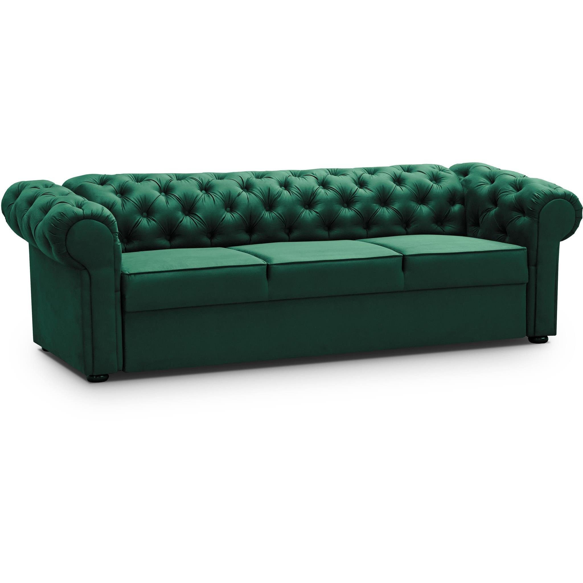 MOEBLO Chesterfield-Sofa Sofa AVIA, Couch Polstermöbel Sitzmöbel Wohnzimmermöbel 3-Sitzer-Sofa Stoffsofa, - (BxHxT): 252x82x92 cm