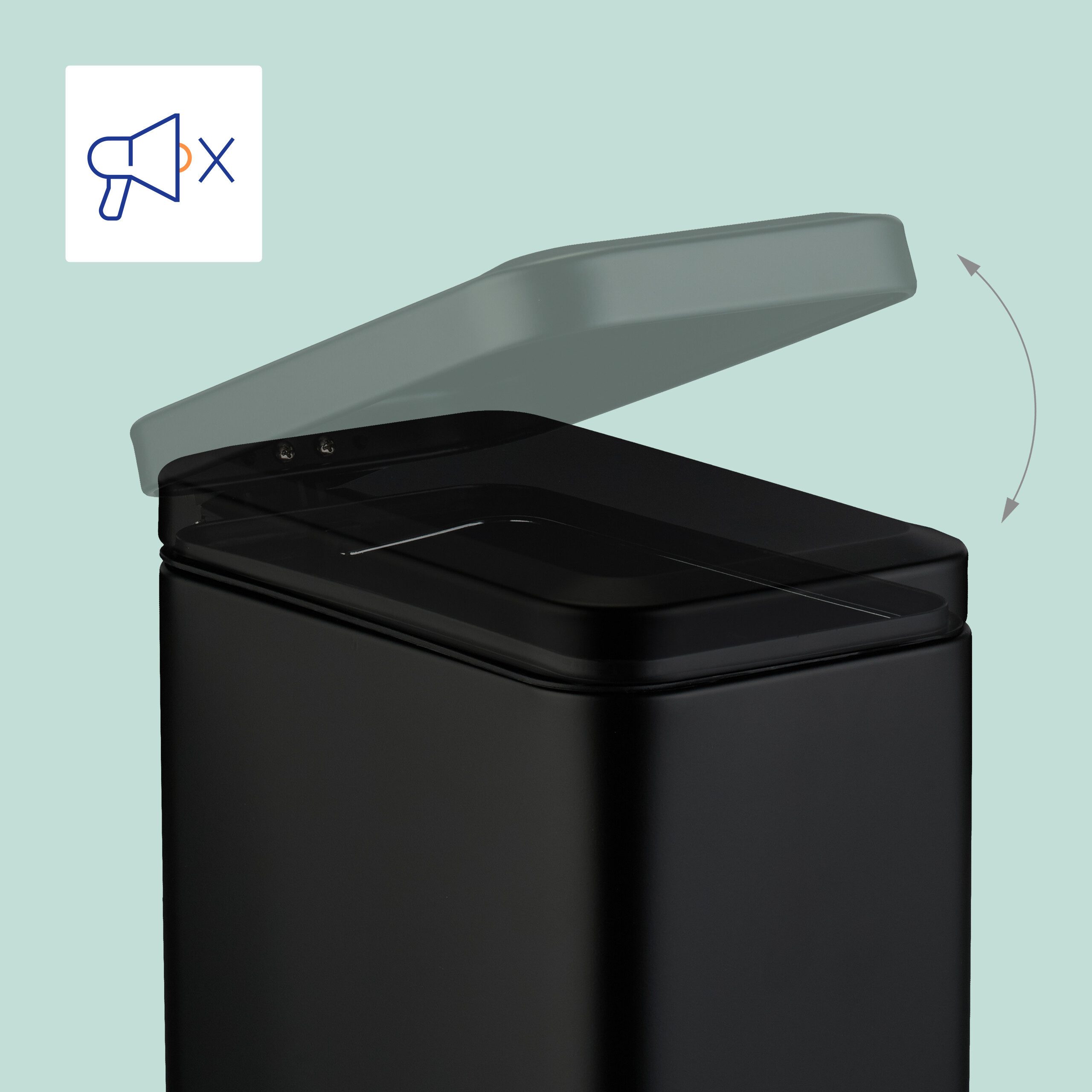 relaxdays Mülleimer Bad Mülleimer 5 Liter Softclose