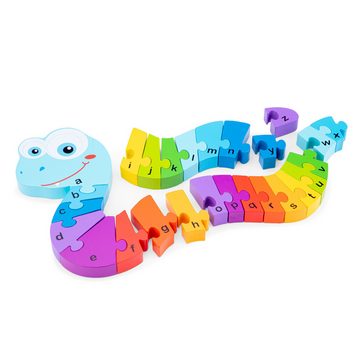 New Classic Toys® Lernspielzeug Alphabet Puzzle Schlange Holzspielzeug Kinderspielzeug aus Holz