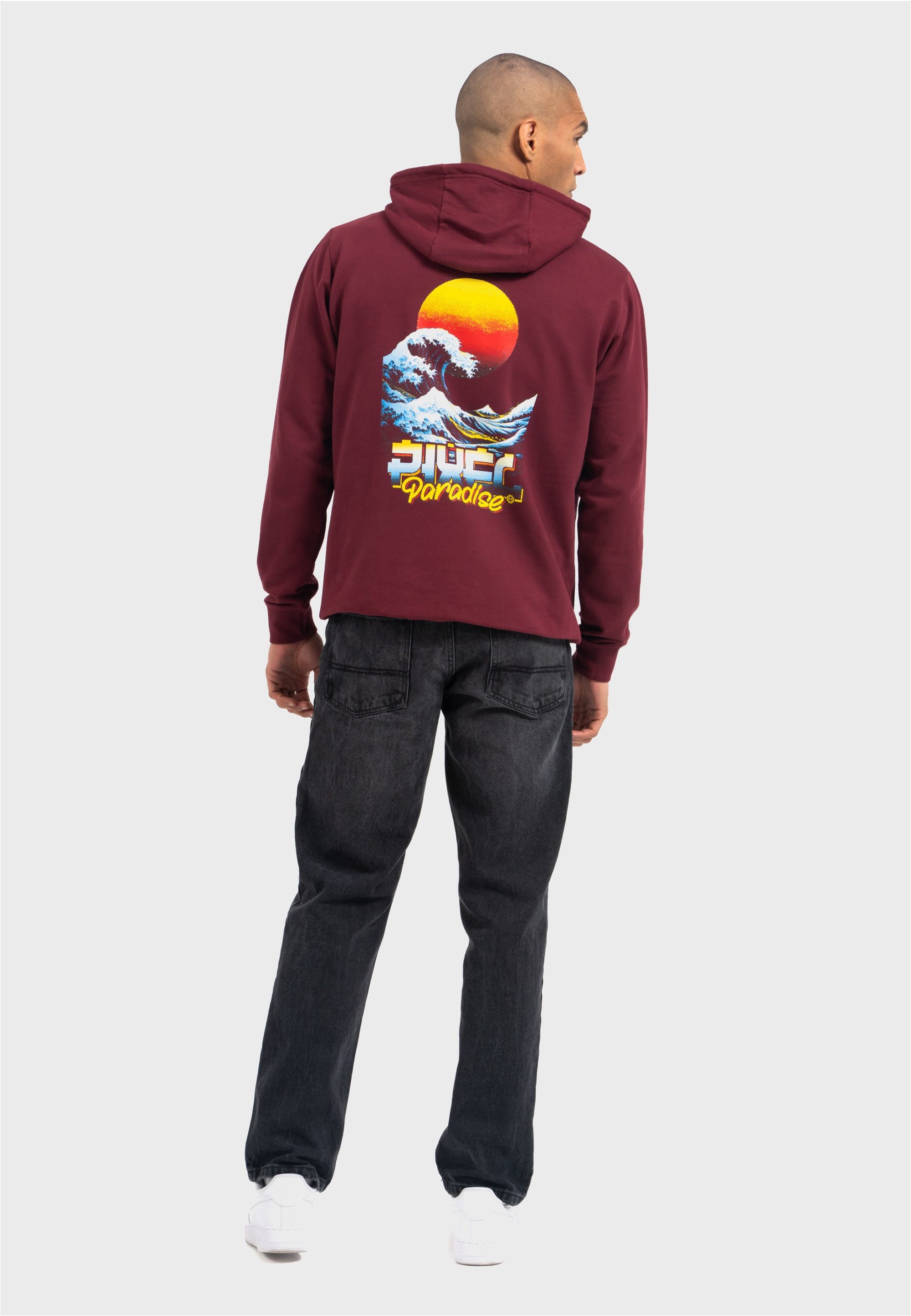 Oldskull Kapuzensweatshirt Retro Pixel Wave Logo Graphic im zeitlosen Retro günstig online kaufen