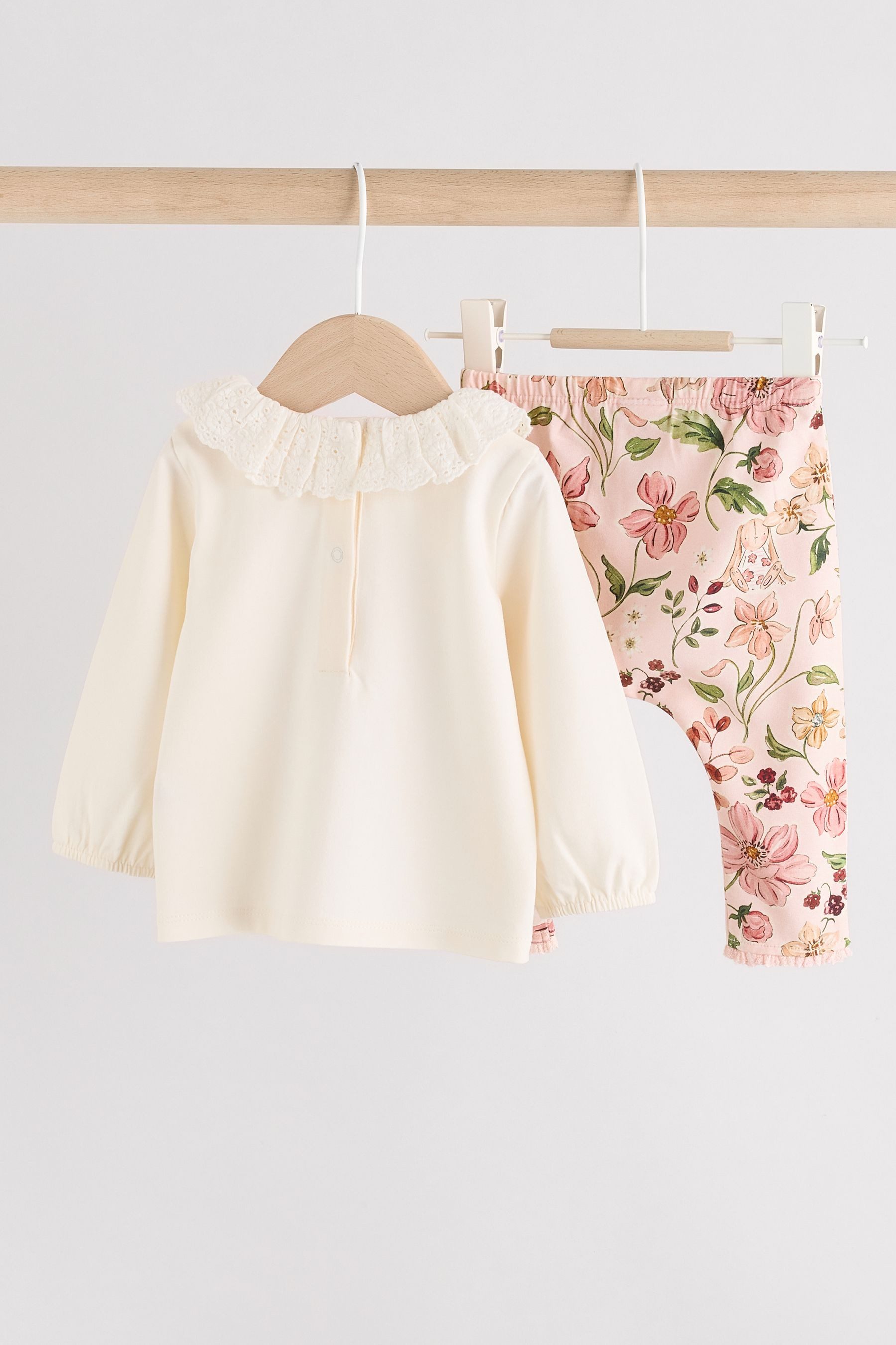 Next Langarmshirt & Leggings Baby Langarmoberteil und Leggings im Set (2-tlg)
