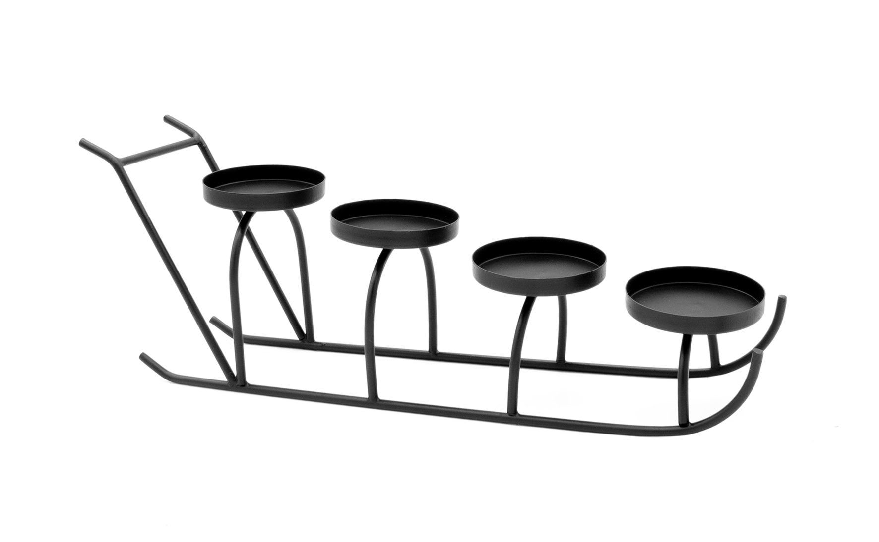 Spetebo Tischkerzenhalter Metall Advents Kerzenständer schwarz - 44 cm (Packung, 1 tlg), Kerzen Halter für 4 Stumpenkerzen