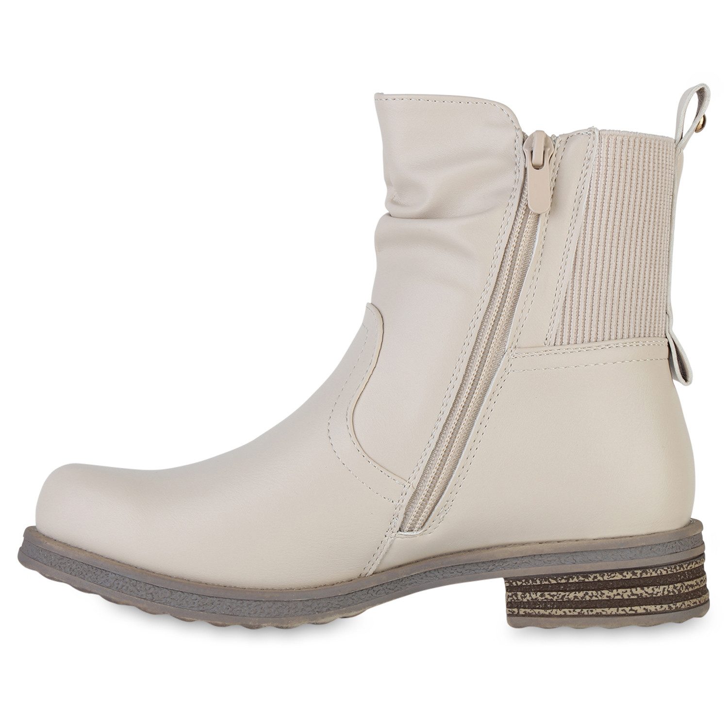 VAN HILL 841802 Stiefelette Damen Klassische Stiefeletten Strick Zipper Hol günstig online kaufen