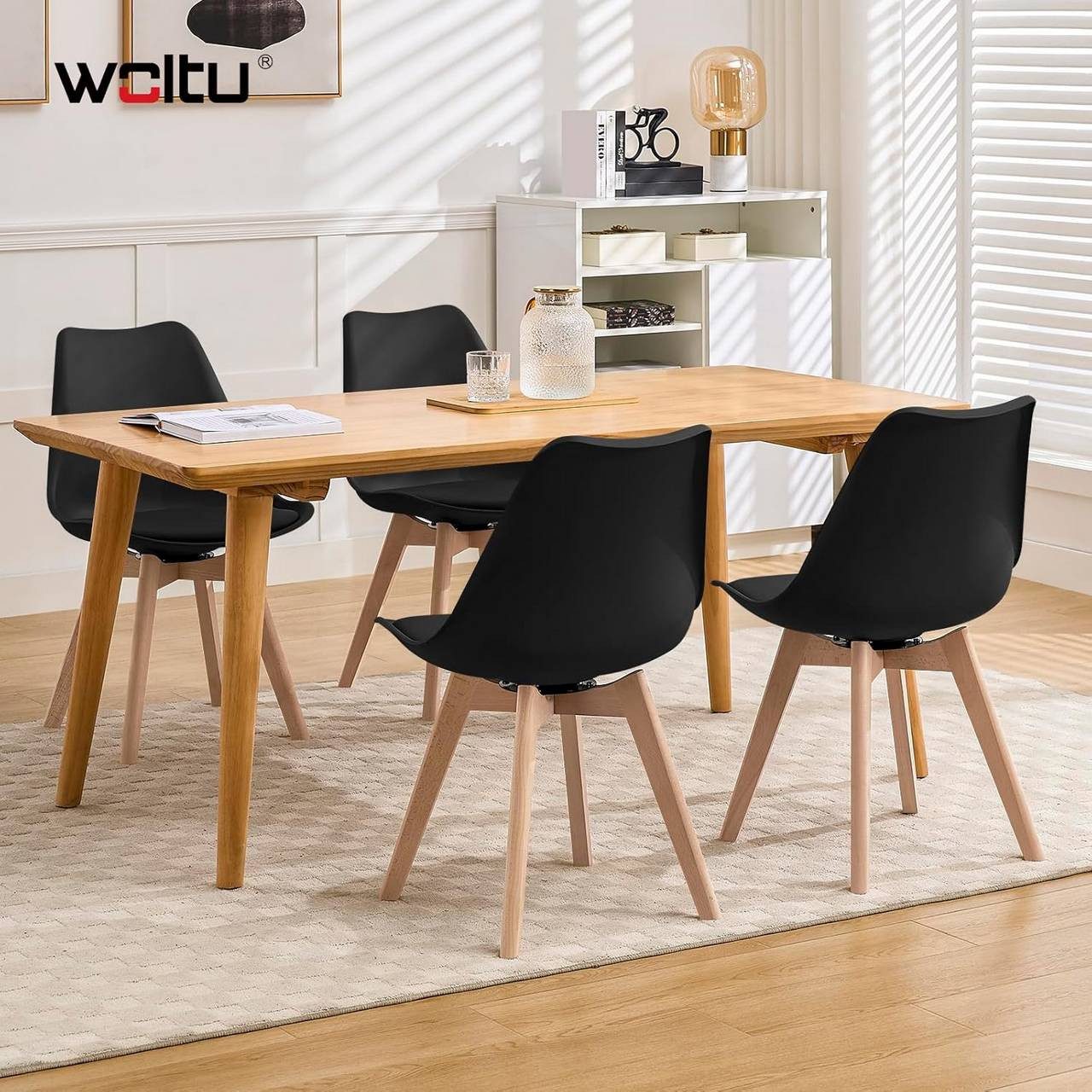 Woltu Esszimmerstuhl (4 St), drehbar 4er Set, Drehstuhl Polsterstuhl, aus M günstig online kaufen