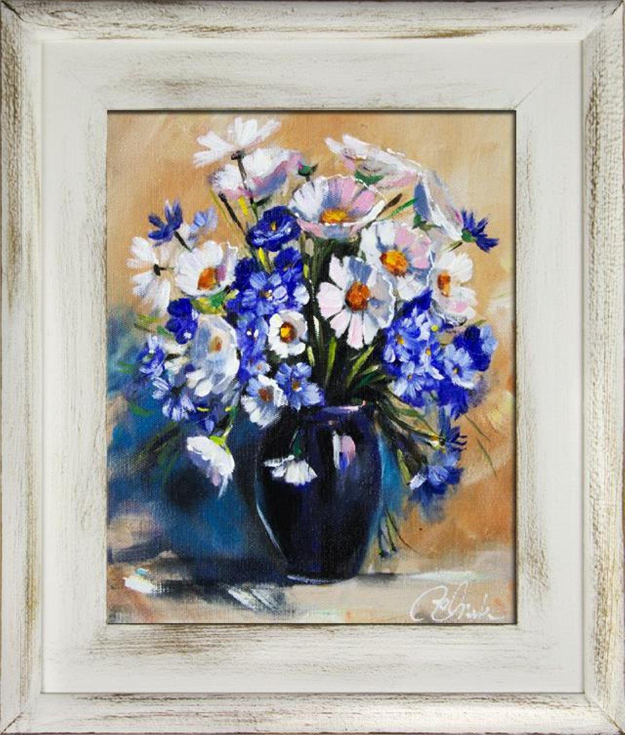 SOFORT, Bild Gemälde Ölgemälde Blumen Gemälde Bilder Blumen JVmoebel Rahmen G16180 Ölbild