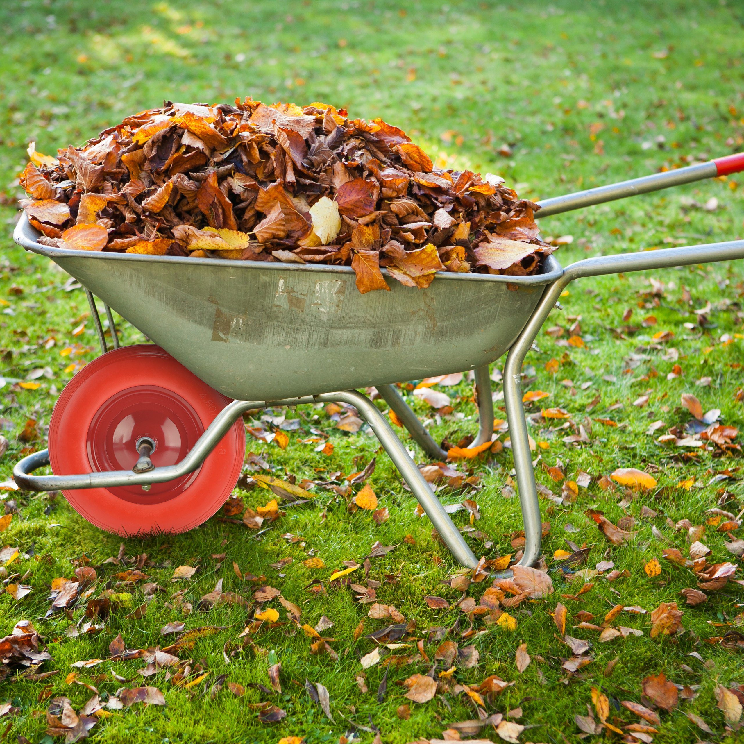 relaxdays Schubkarren-Rad Schubkarrenrad 4.80 4.00-8 + Achse, rot