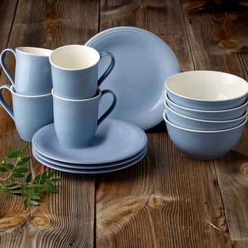 like. by Villeroy & Boch Kombiservice Color Loop Frühstücksset 12er Set (12-tlg), Porzellan