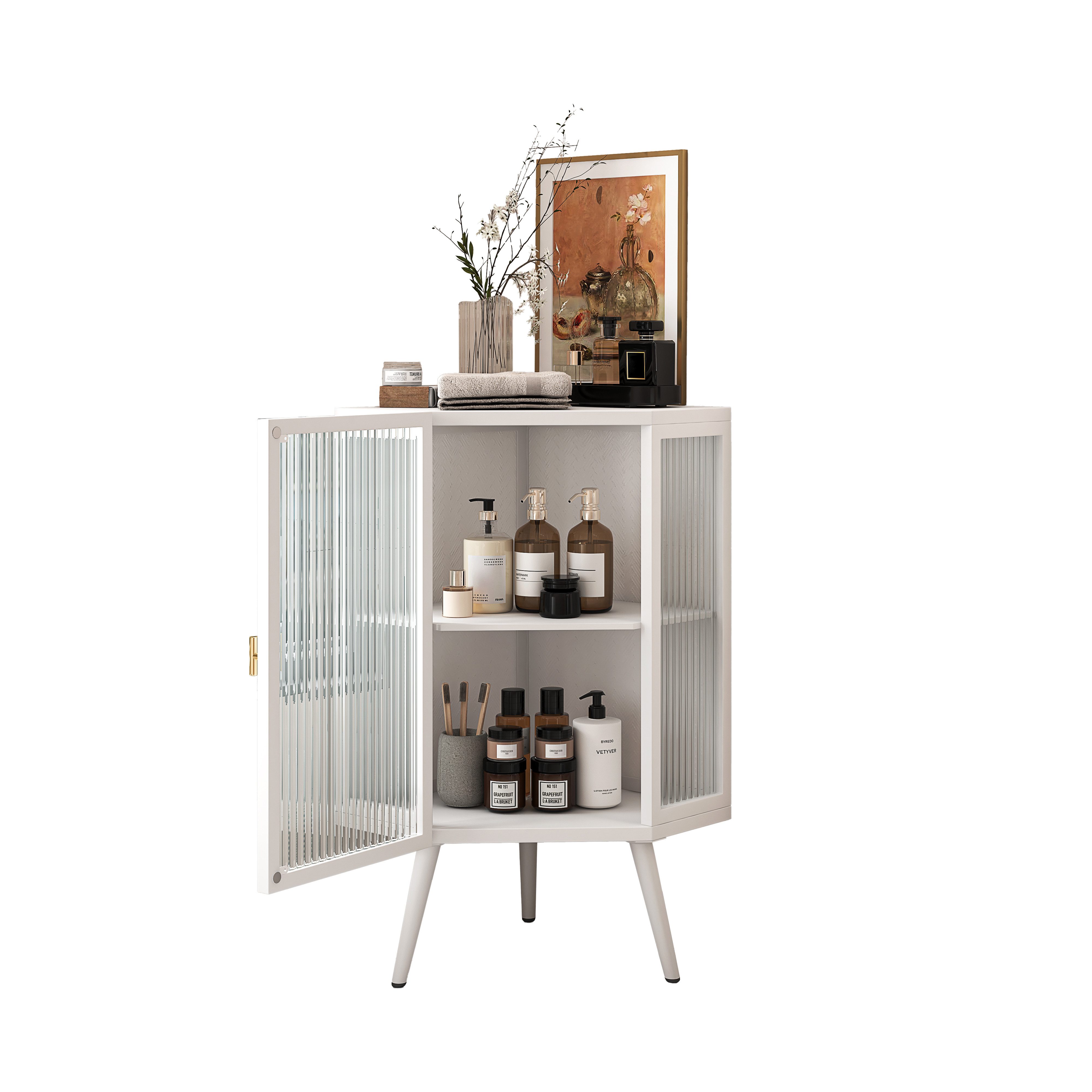 MODFU Eckschrank Stauraumschrank (mit Glastür & günstig online kaufen