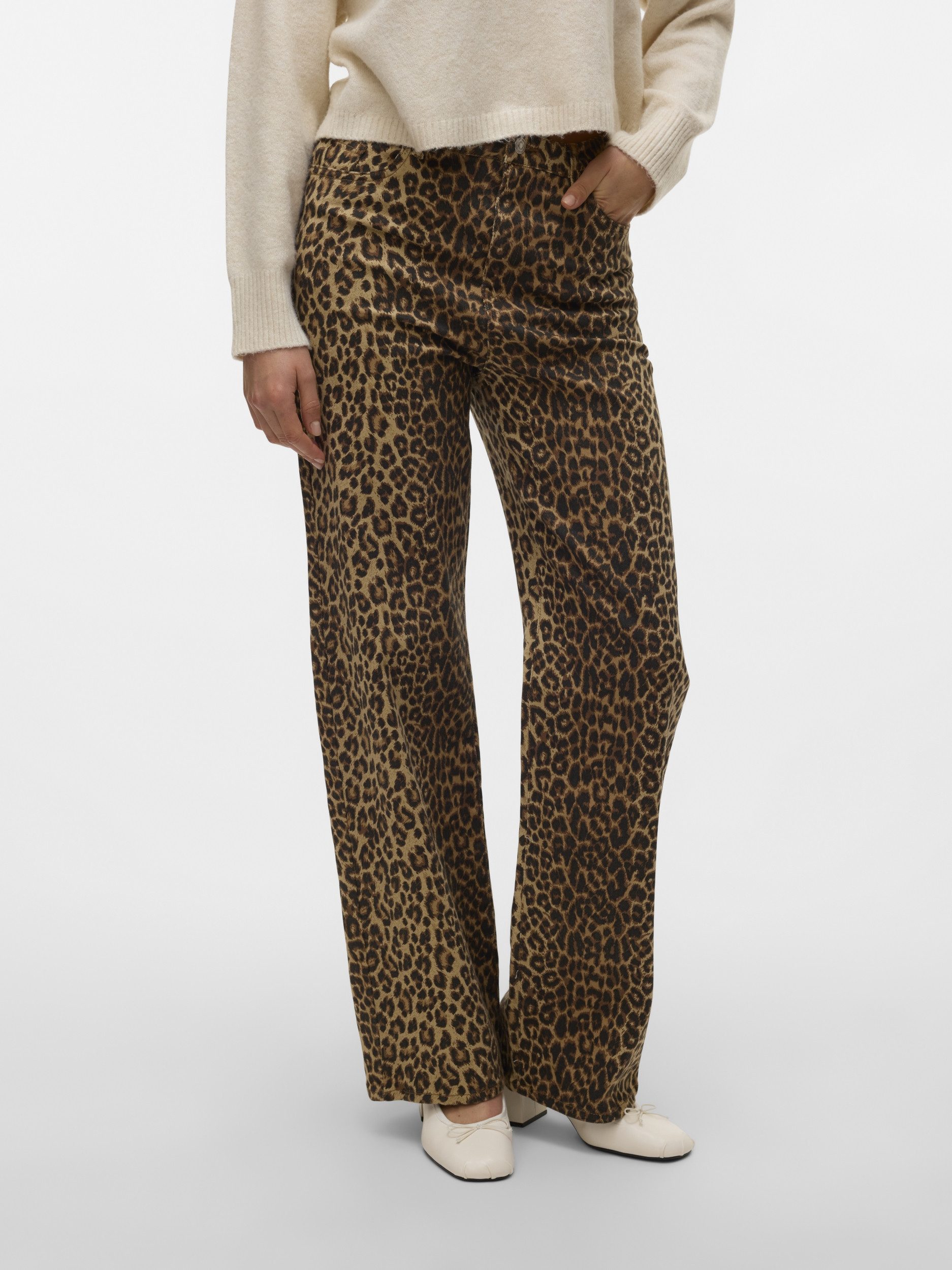 Vero Moda Bequeme Jeans VMTESSA HR WIDE STRETCH AOP JEANS N günstig online kaufen