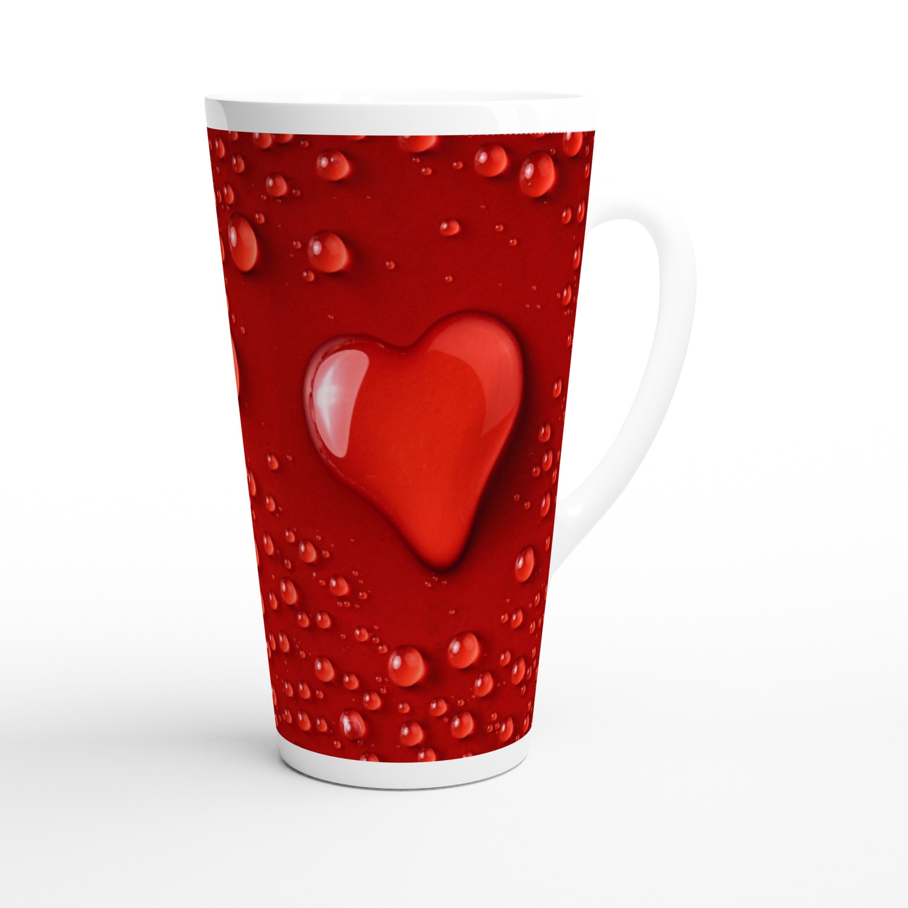 Alltagszauber Latte-Macchiato-Tasse - Jumbo-Tasse HERZ, Keramik, extra groß, für ca. 500ml Inhalt