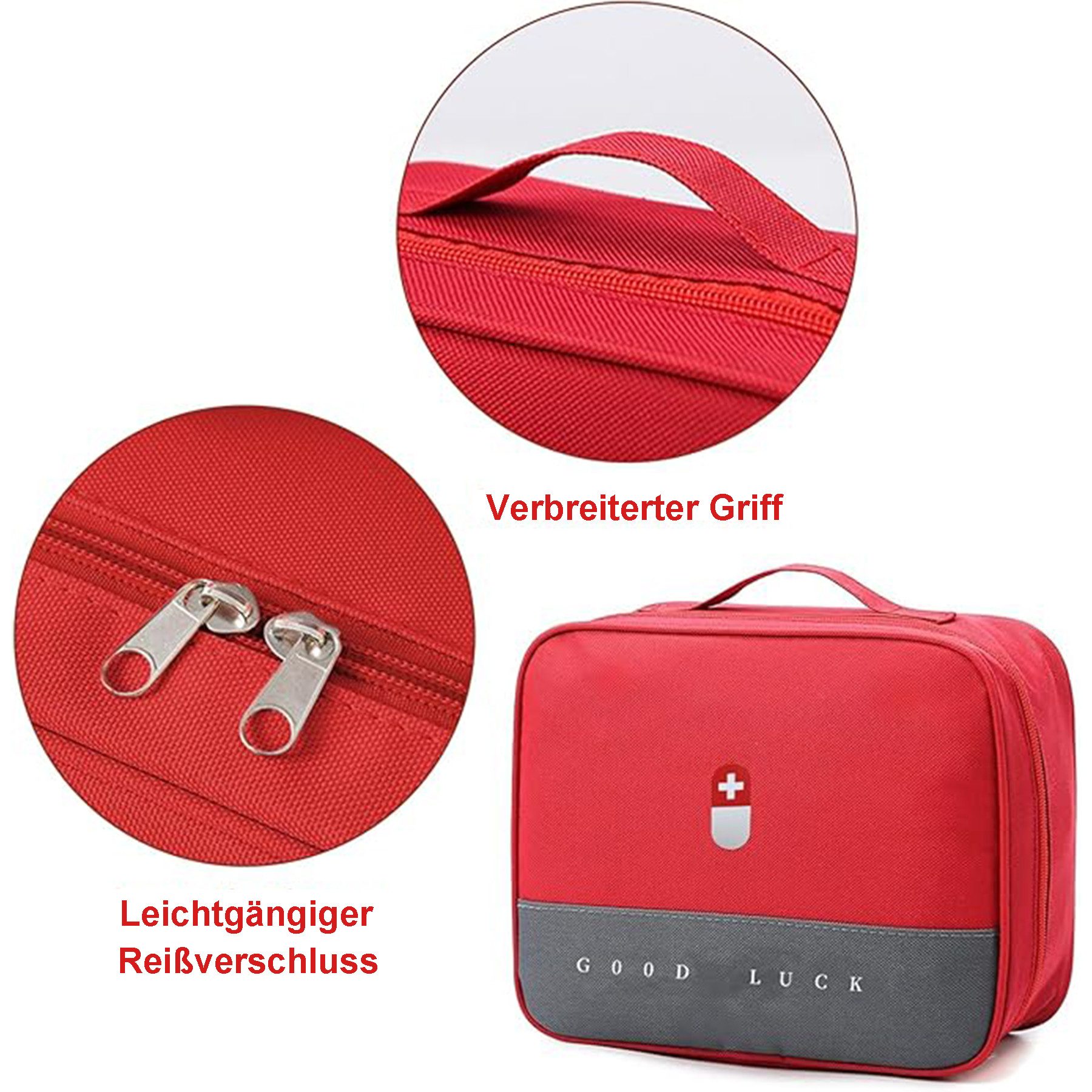 Mutig Arzttasche 2er Medikamententasche,Große & Klein Medikamententasche Reise (tragbare Medizintaschen,Große Kapazität, Wasserdicht,Tragbar Medizin, feuchtigkeitsbeständig Medizin Aufbewahrungstasche,tragbar), Reiseapotheke Tasche für Schule,Reisen, Camping und Wandern-mehrfarbig