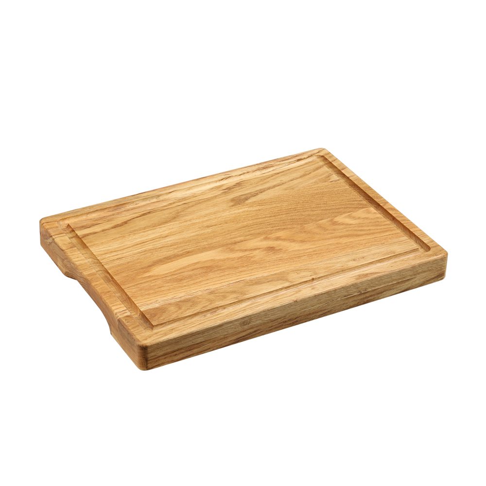 KESPER® Schneidebrett Brett aus Eichenholz, FSC, Eichenholz, (1-St), mit Griffmulden und Saftrille