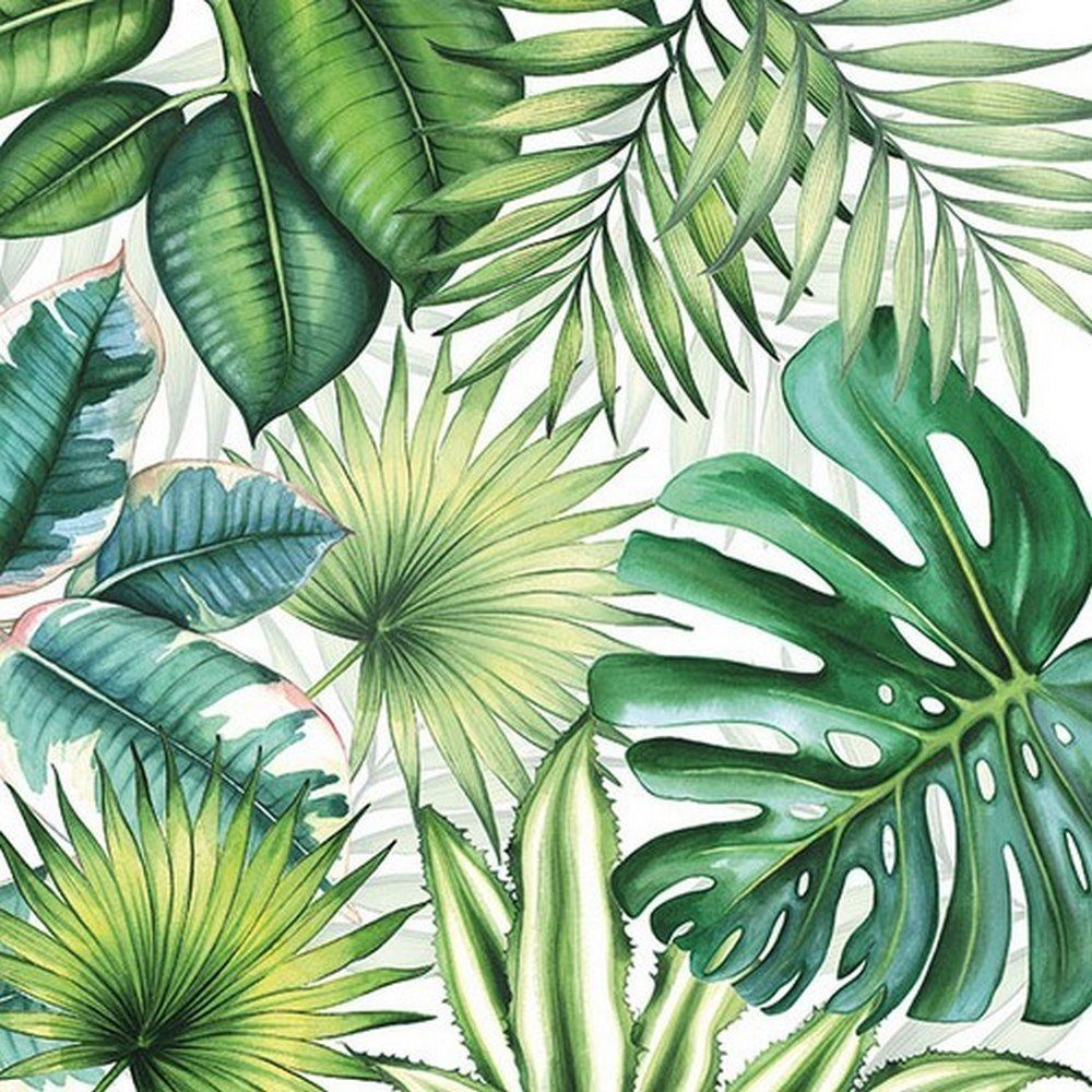 Ambiente Luxury Paper Products Papierserviette 20 Servietten Tropical Leaves 33x33cm, (20 St)