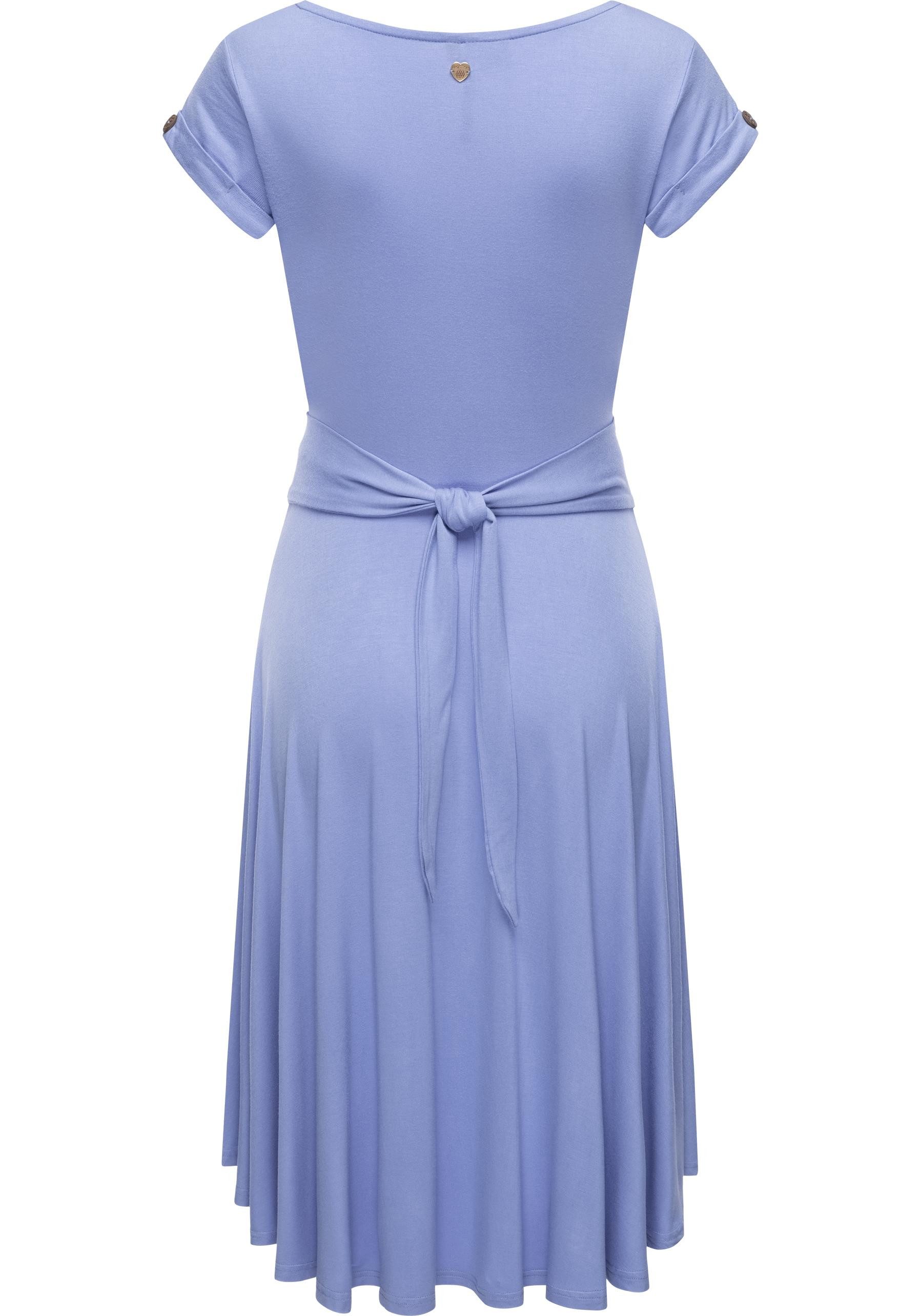 Ragwear Sommerkleid Yvone Solid leichtes Jersey-Kleid mit Taillengürtel